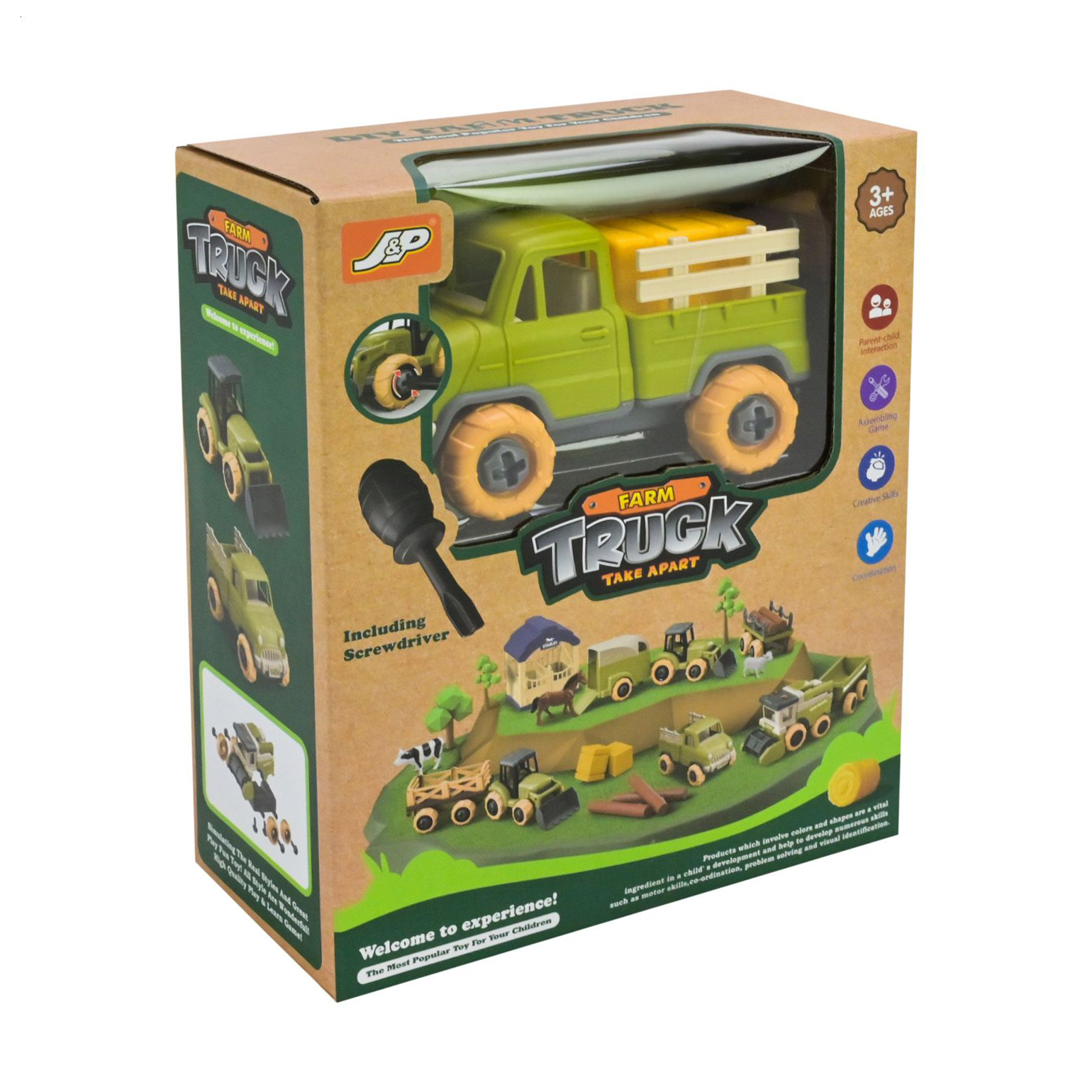 

Дитячий фермерський набір Shantou Jinxing Машина з інструментами та аксесуарами, від 3 років, 14*7.5*7 см (8837)