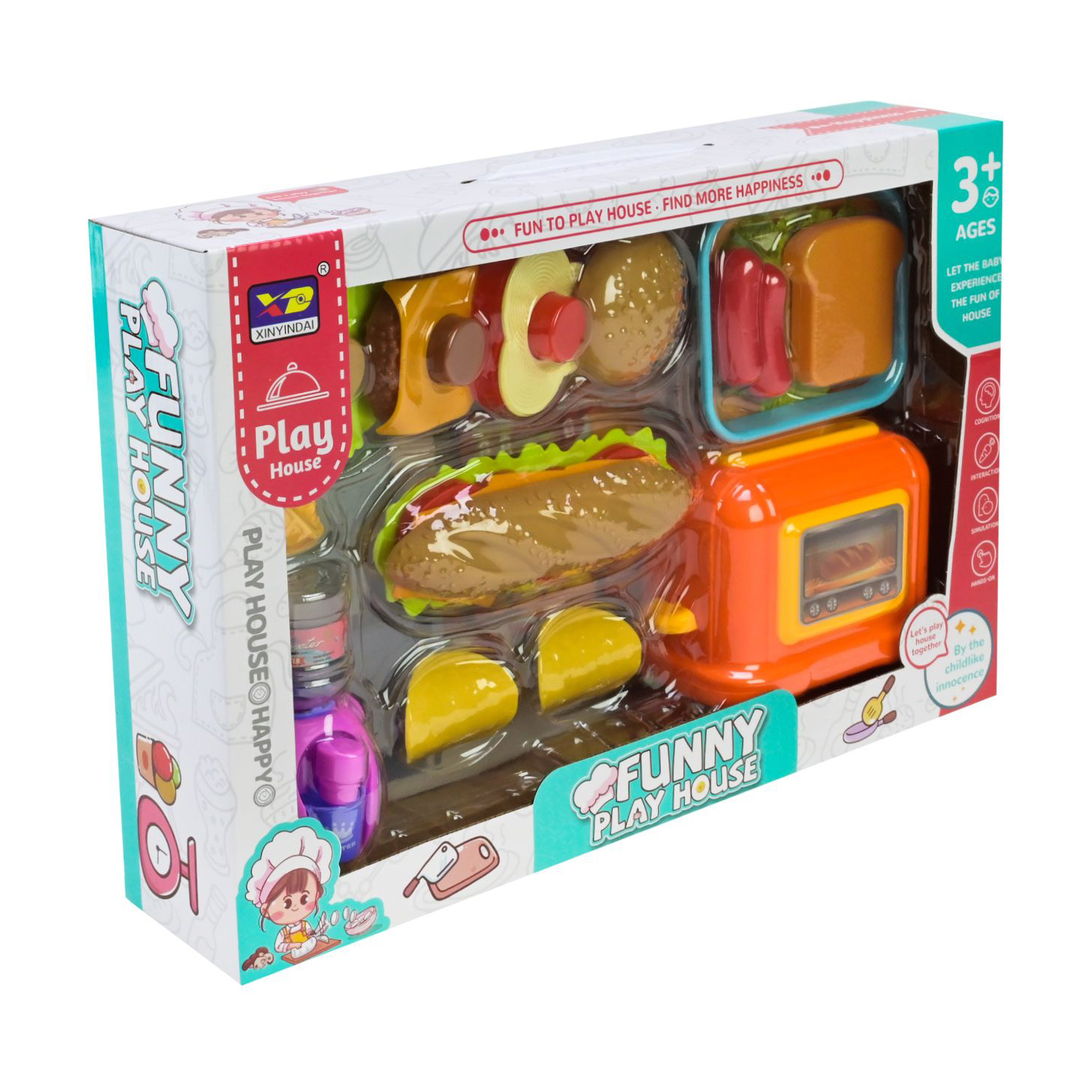 

Дитячий іграшковий набір Shantou Jinxing Кухня, в коробці, від 3 років, 17 предметів, 40*9*26 см (345-18B)