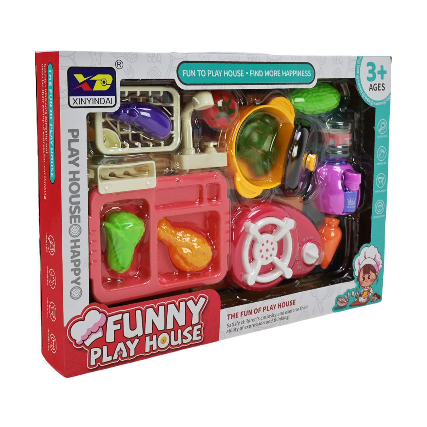 

Дитячий іграшковий набір Shantou Jinxing Кухня, в коробці, від 3 років, 12 предметів, 42*6*28 см (345-19B)