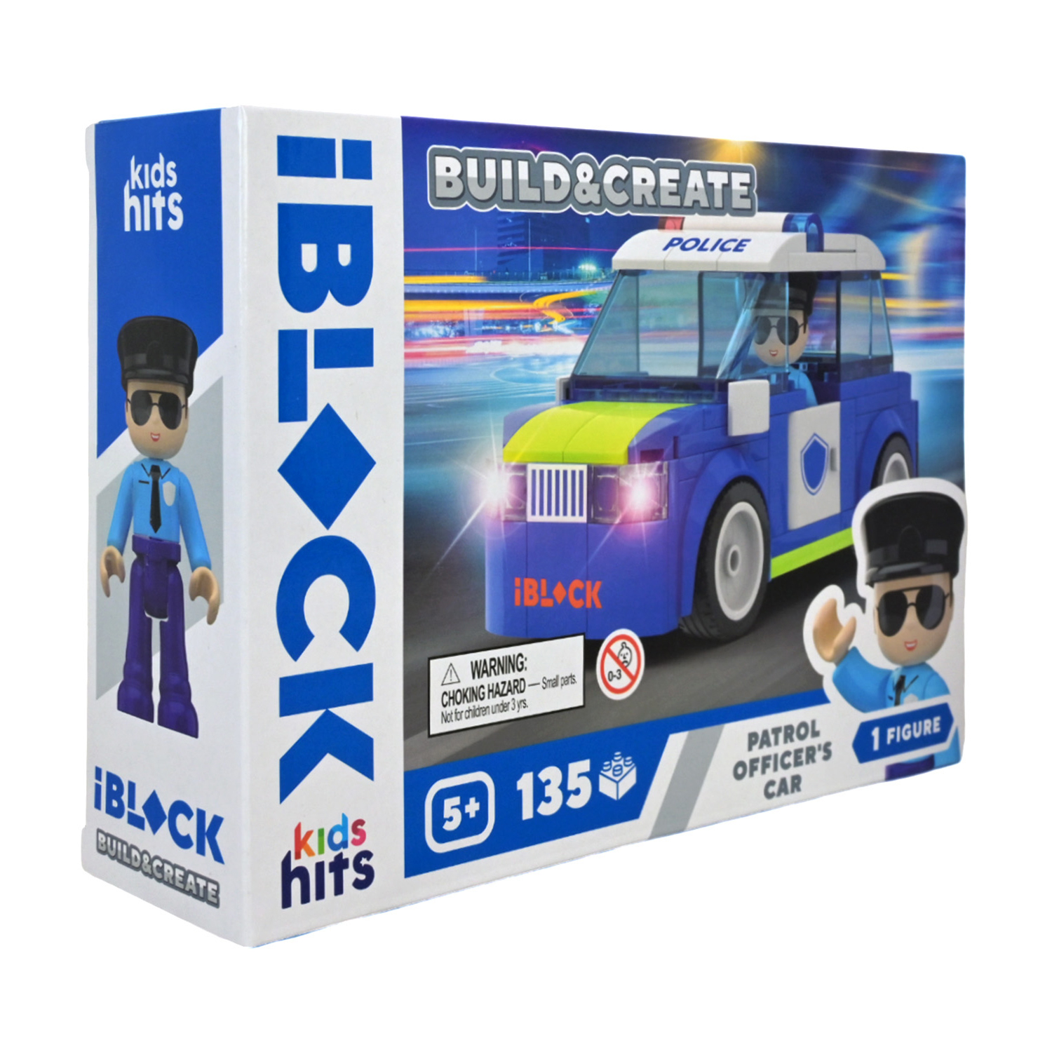 

Дитячий конструктор iBlock Junior Build & Create Patrol Officer's Car, 135 елементів, 1 фігурка, від 5 років, 24*16*6 см (KH41/002/3)