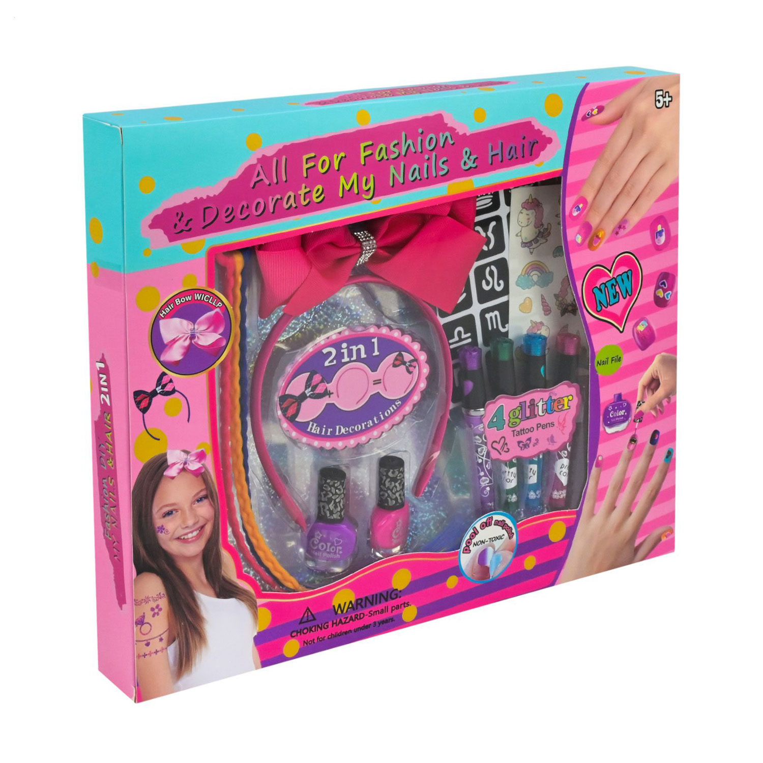 

Дитячий набір косметики для дівчат Shantou Jinxing для нігтів та волосся, від 5 років (L5293)