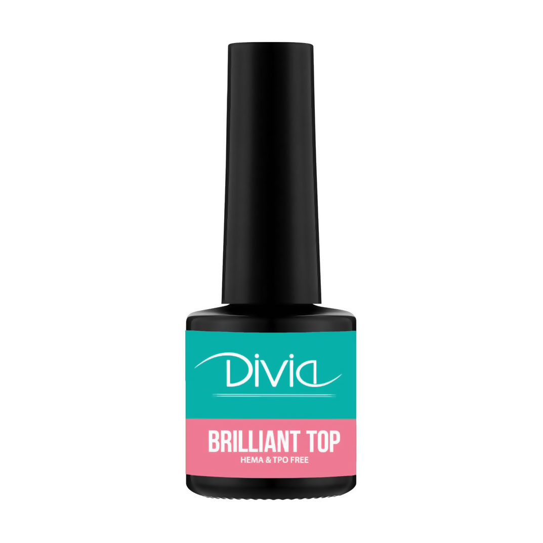 

Топ для гель-лаку Divia Brilliant Top без липкого шару, 8 мл