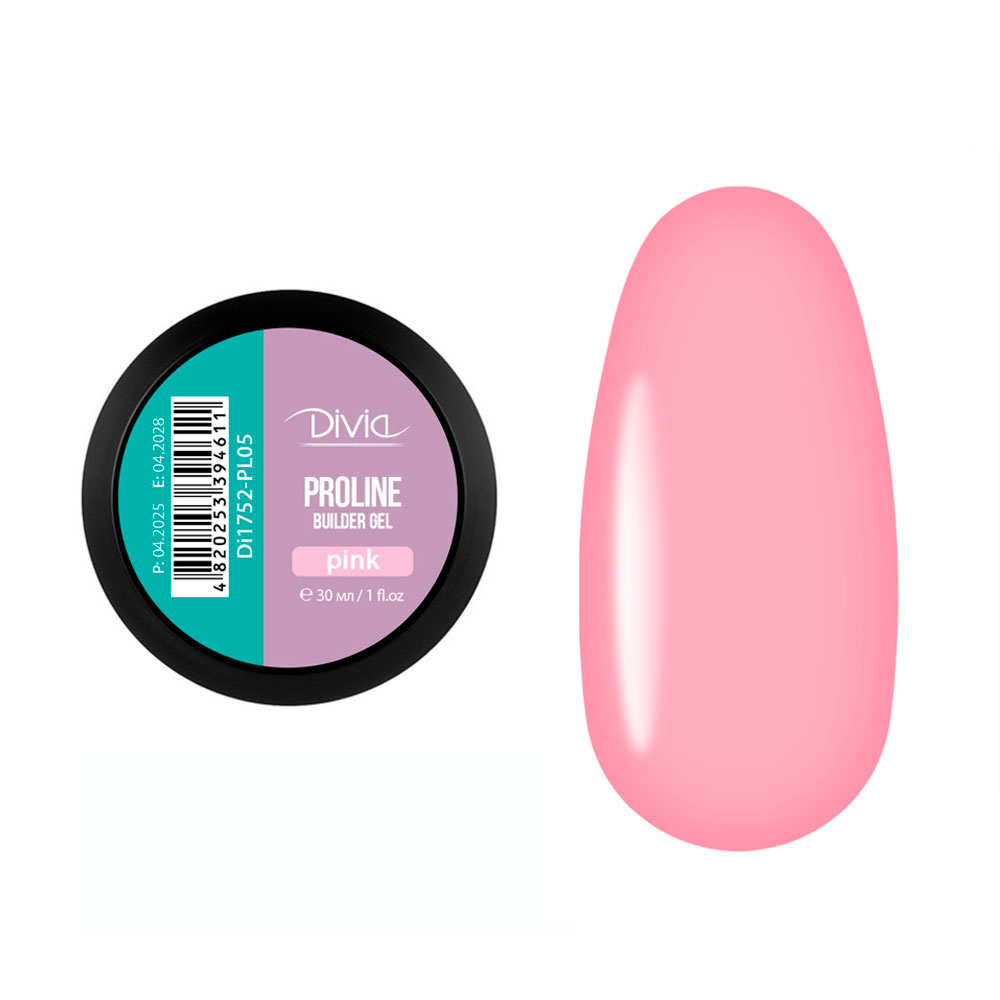 Гель для нарощування нігтів Divia ProLine Builder Gel PL05 Pink, 30 мл