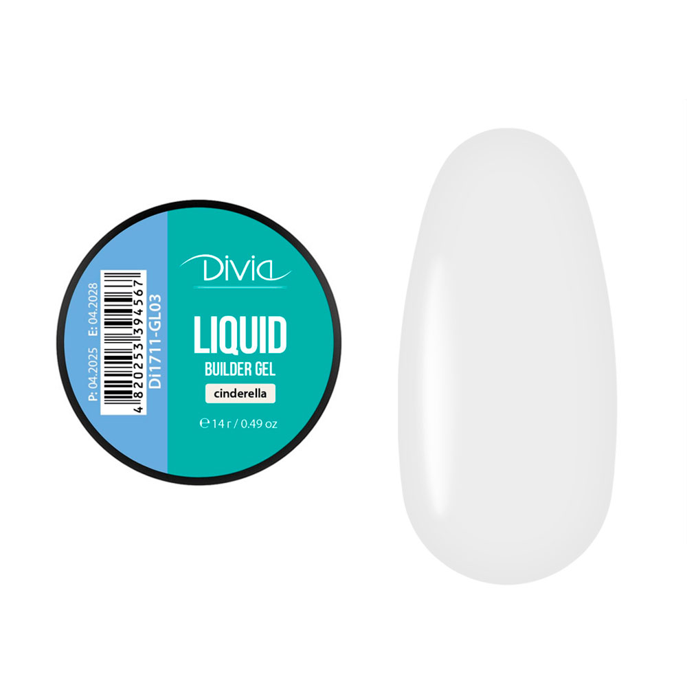 Гель для нарощування нігтів Divia Liquid Builder Gel GL03 Cinderella, 14 г