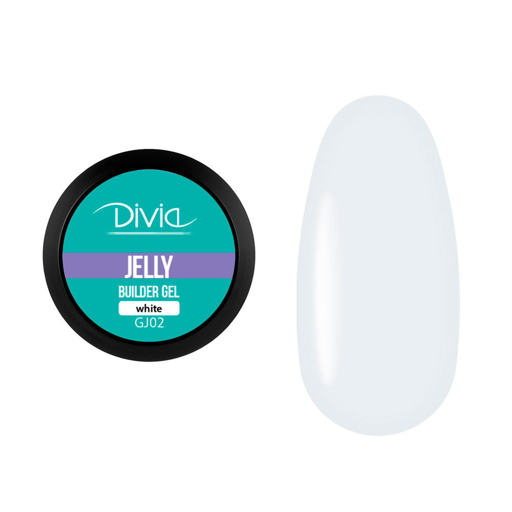 Гель для нарощування нігтів Divia Jelly Builder Gel GJ02 White, 5 г