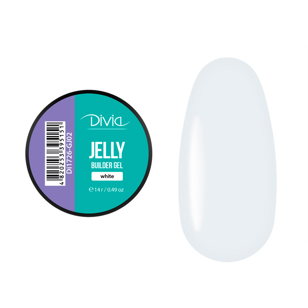 

Гель для нарощування нігтів Divia Jelly Builder Gel GJ02 White, 14 г