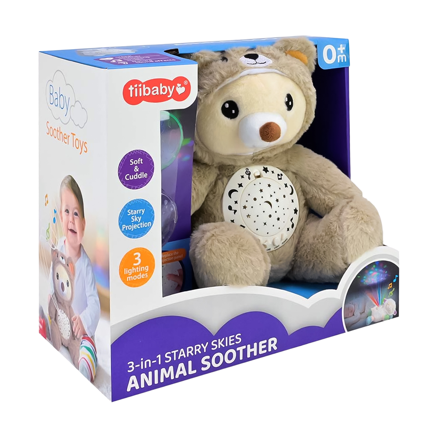 

Дитячий нічник-проєктор Shantou Jinxing Ведмедик, з музикою, 24*16*23 см, з народження (H10)