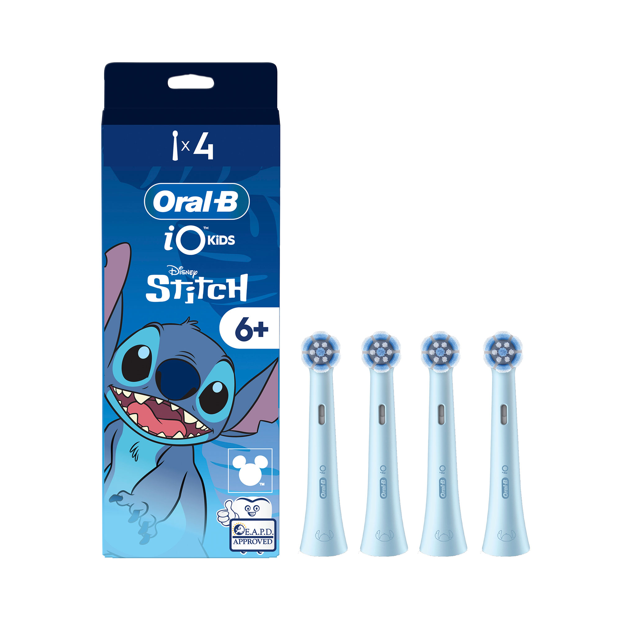

Змінні насадки для електричної зубної щітки Oral-B iO Kids Disney Стіч, від 6 років, 4 шт