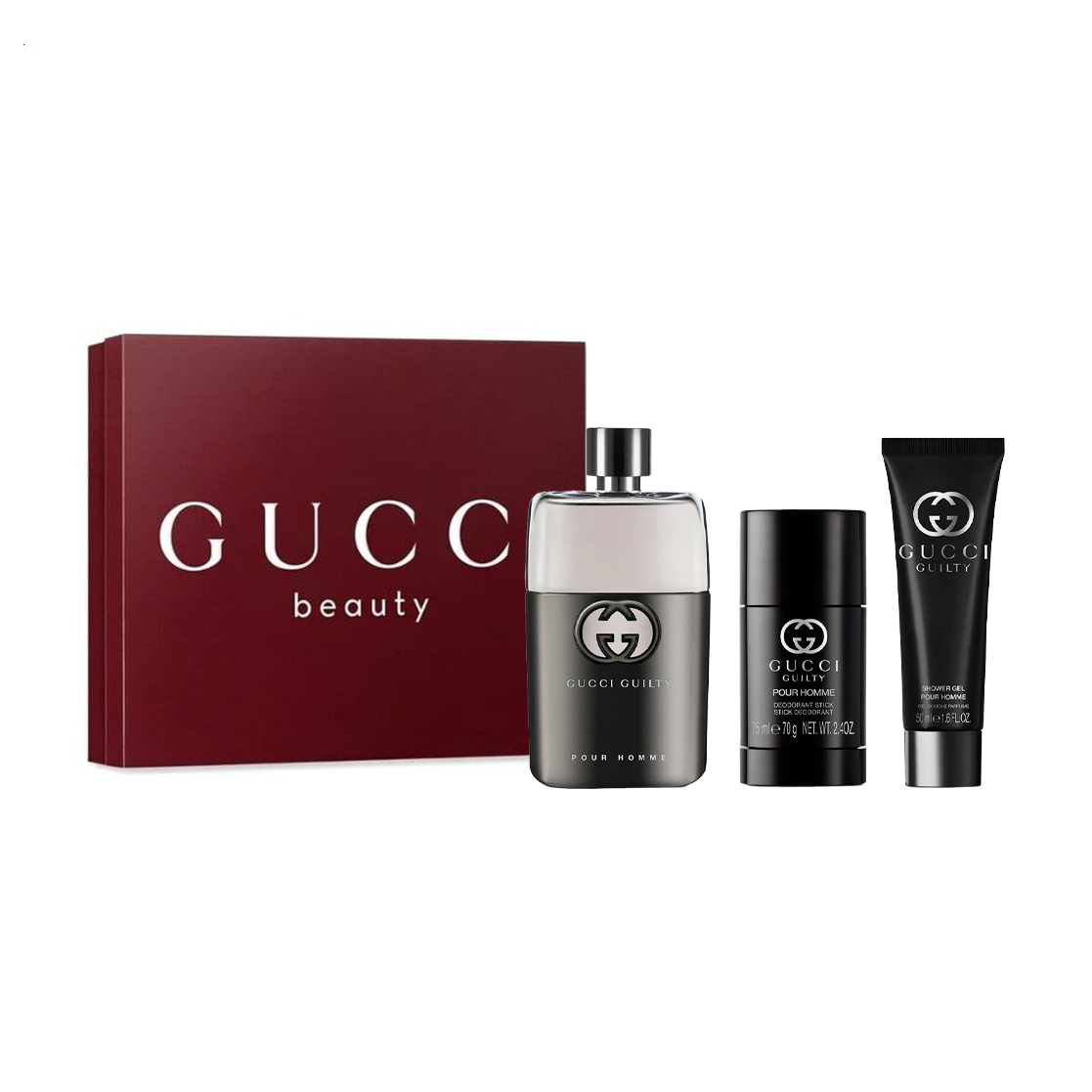 

Парфумований набір Gucci Guilty Pour Homme чоловічий (туалетна вода, 90 мл + гель для душу, 50 мл + дезодорант-стік, 75 мл)