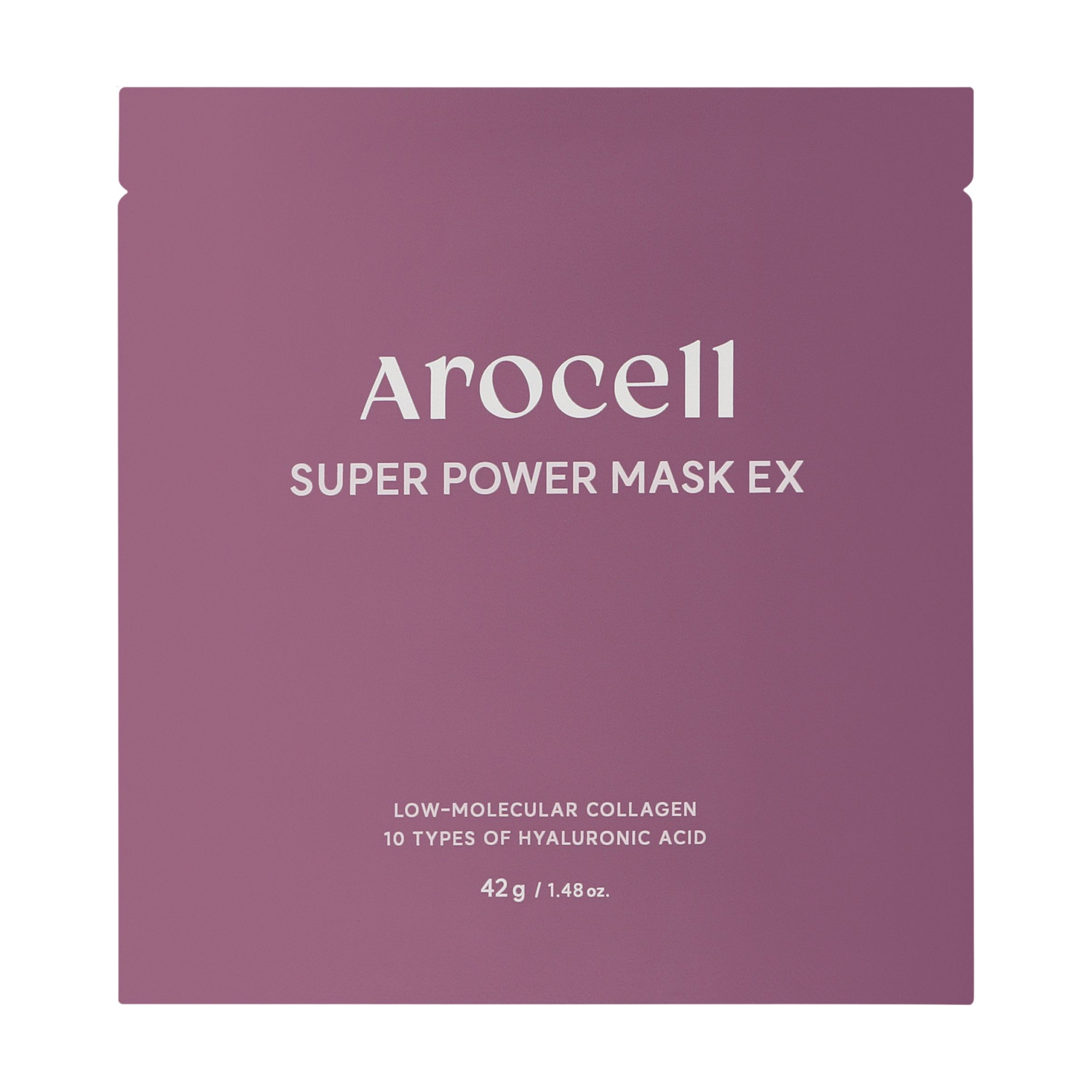 

Гідрогелева маска для обличчя Arocell Super Power Mask EX з колагеном та 10 видами гіалуронової кислоти, 42 г