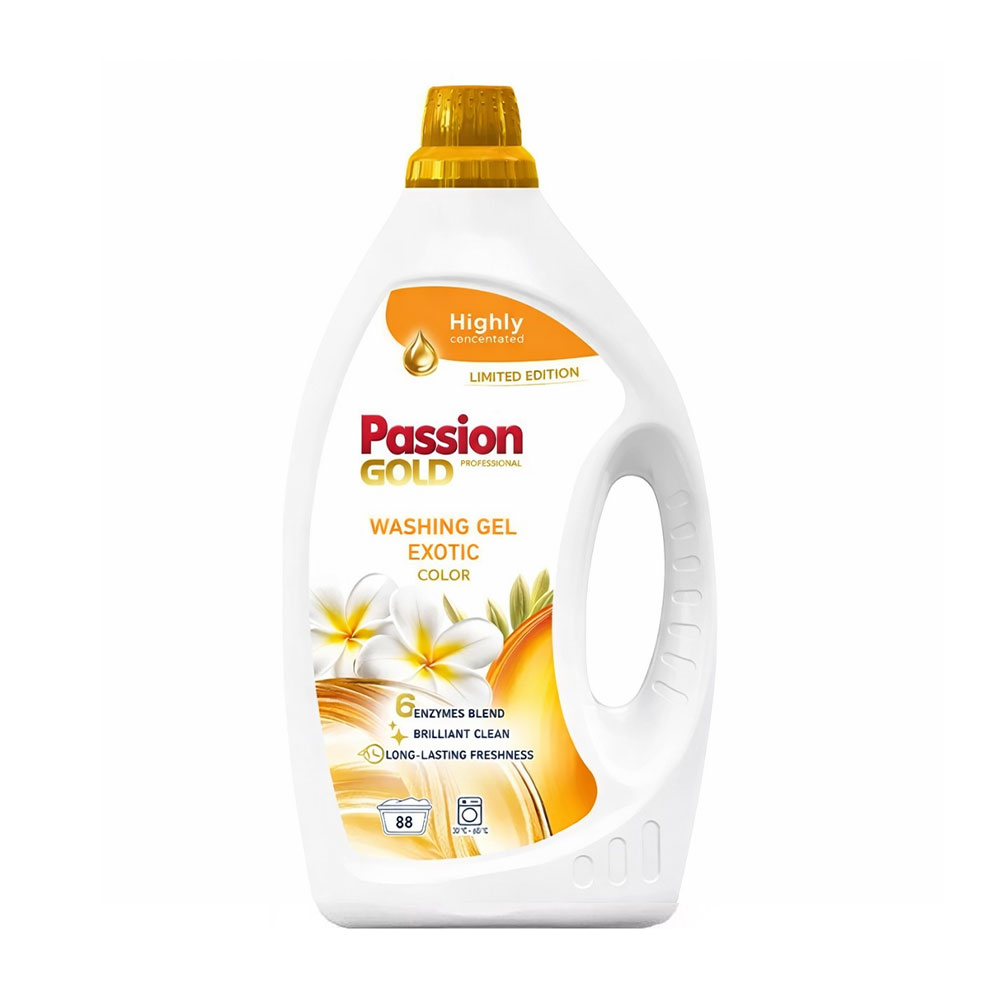 

Гель для прання Passion Gold Exotic Color для кольорових тканин, 88 циклів прання, 3.52 л