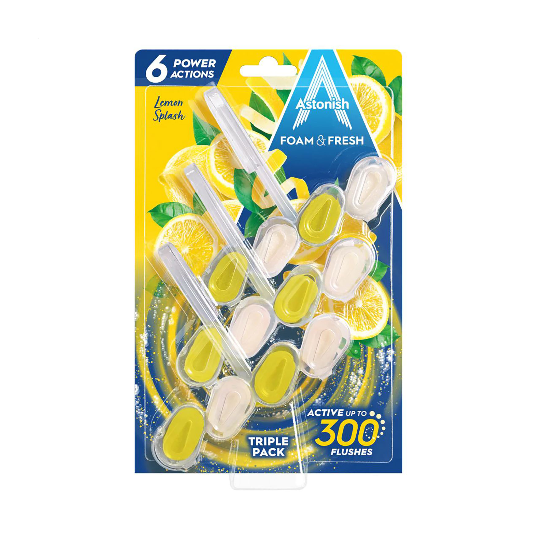 

Блоки для чищення унітазів Astonish Foam & Fresh з ароматом лимона, 3 шт