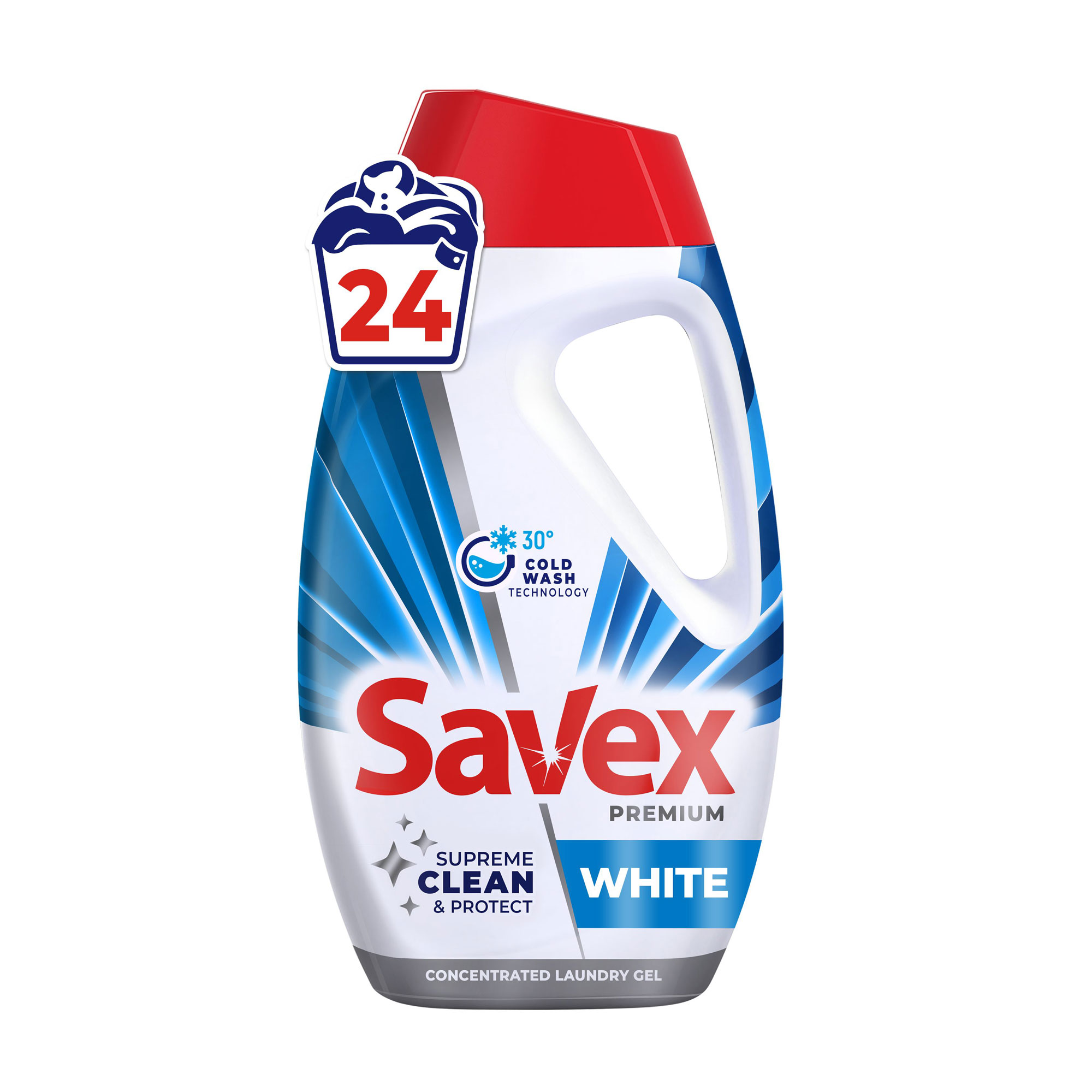 

Гель для прання Savex Premium White для білих тканин, 24 цикли прання, 960 мл