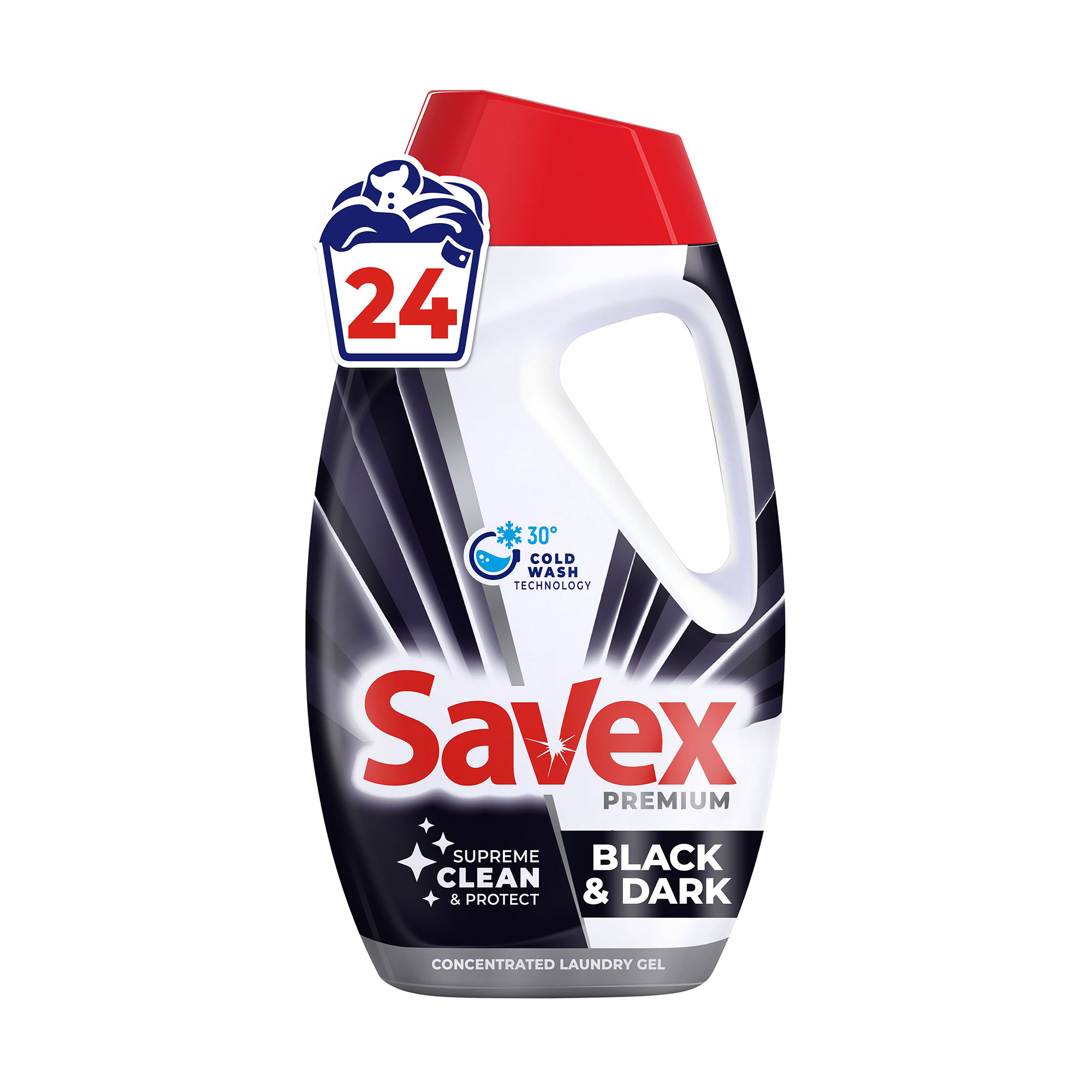 

Гель для прання Savex Premium Black & Dark для чорних та темних тканин, 24 цикли прання, 960 мл