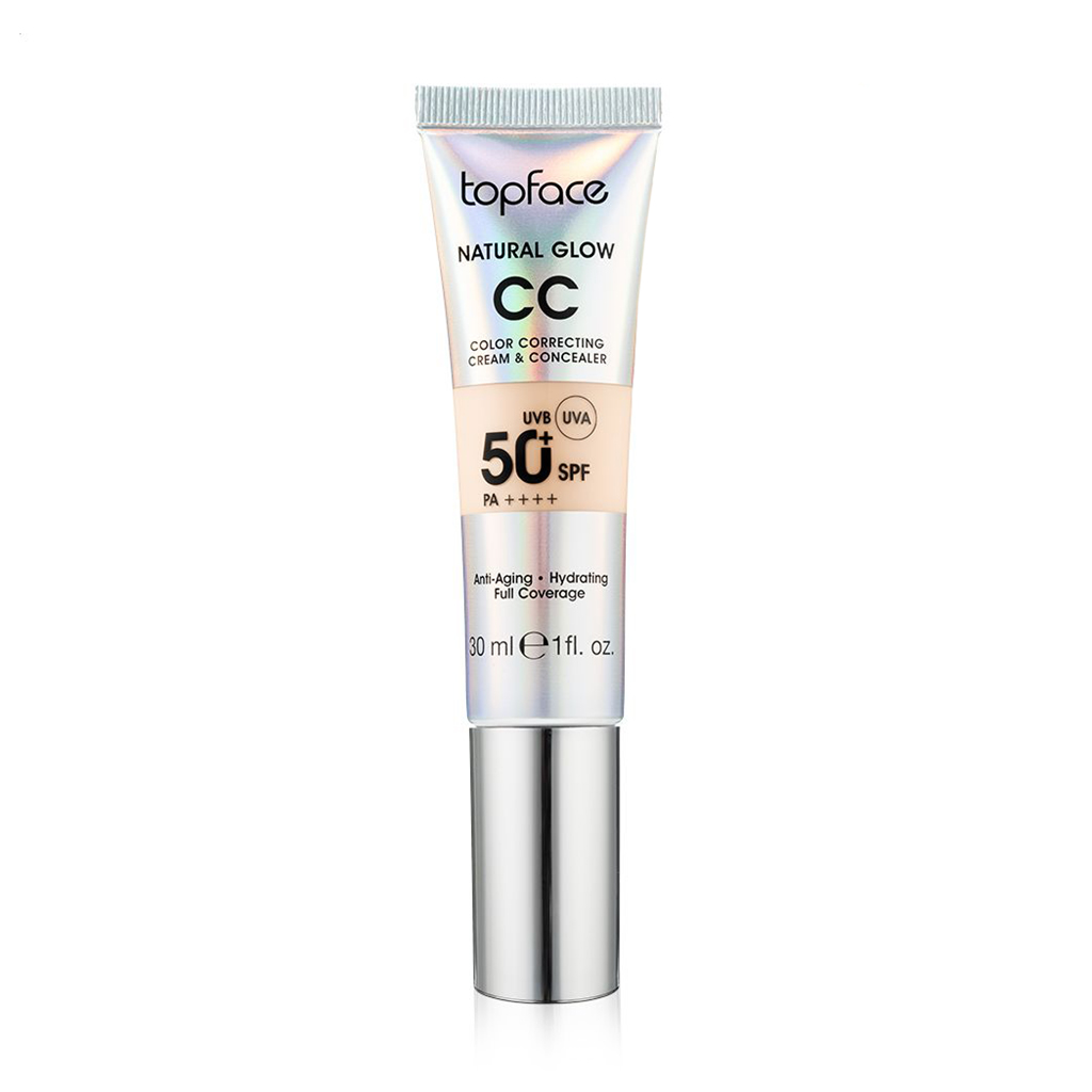 

Тональний СС-крем для обличчя TopFace Natural Glow CC Color Correcting Cream & Concealer, SPF 50+ PA++++, 007, 30 мл