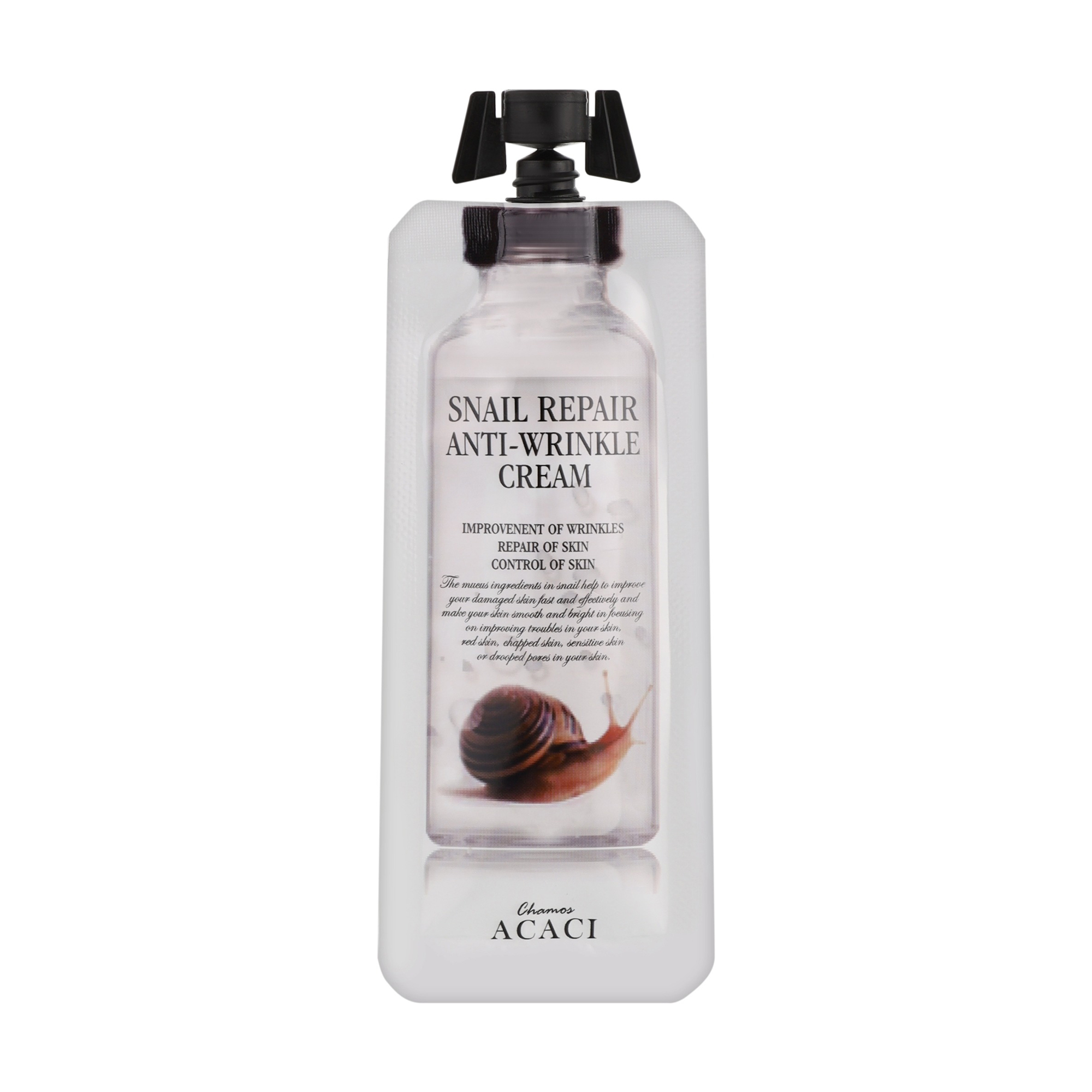 Відновлювальний крем для обличчя Chamos Acaci Snail Repair Anti-Wrinkle Cream проти зморщок, з муцином равлика, 12 мл