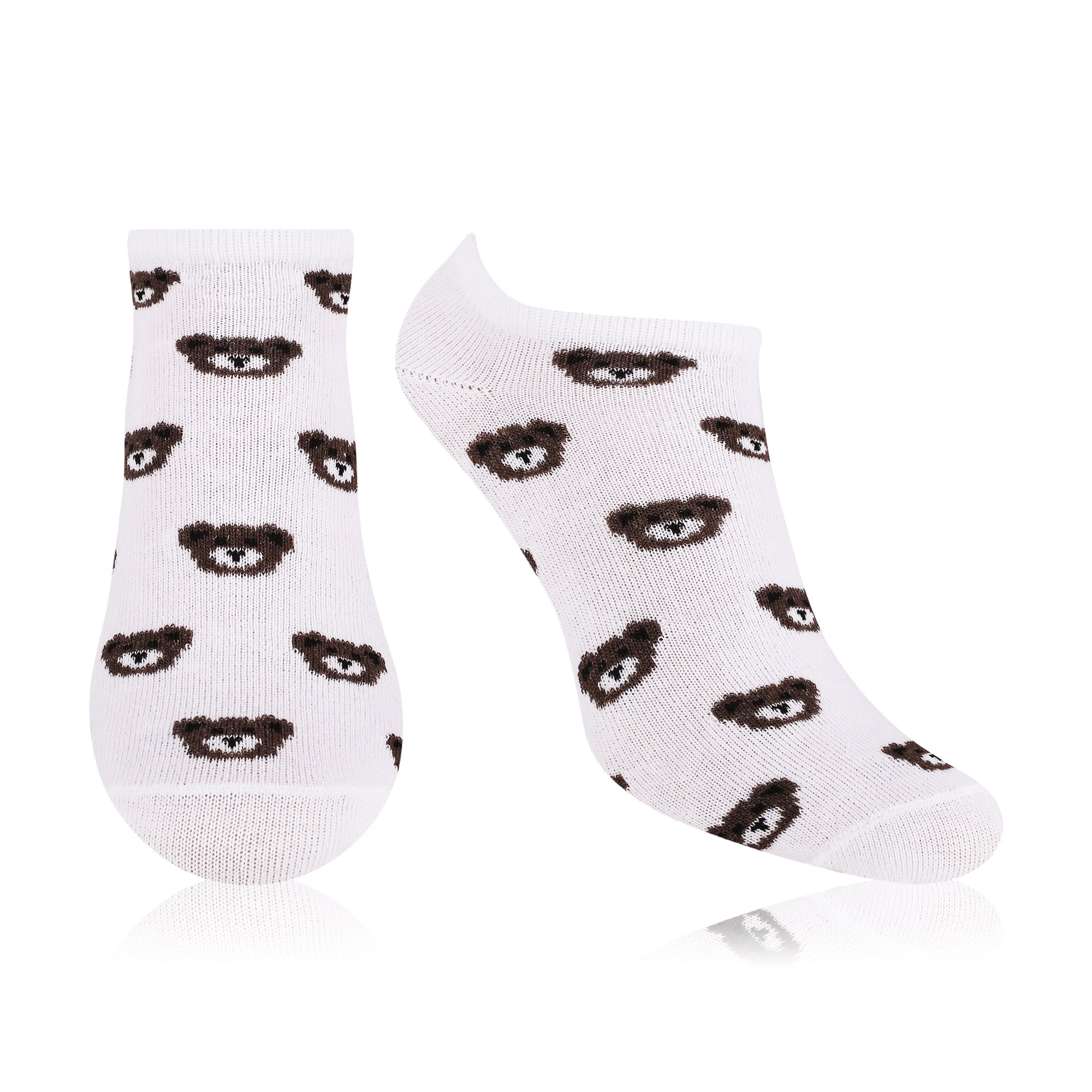 

Шкарпетки жіночі AmiGA укорочені, Ведмідь коричневий на білому тлі, розмір 23-25