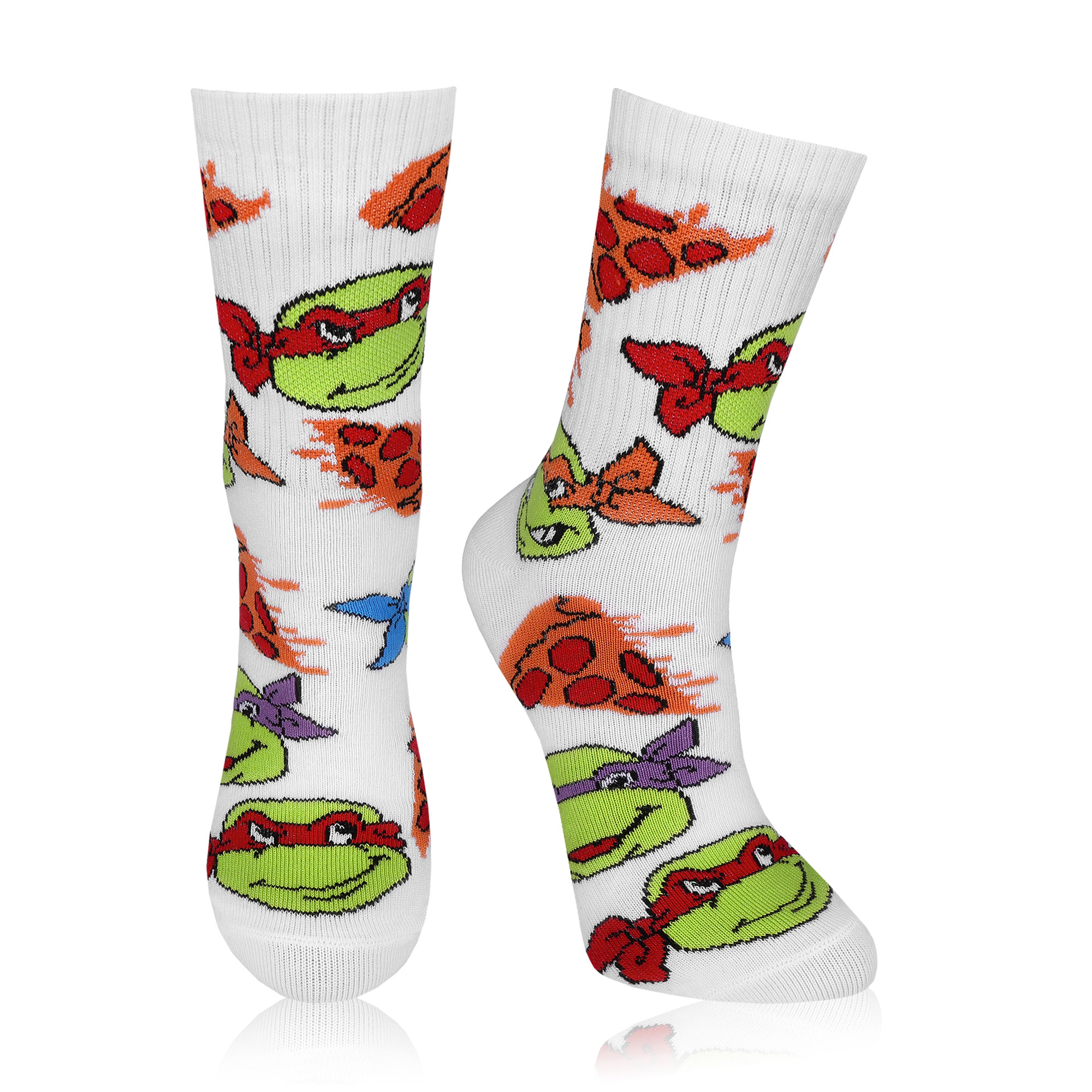 

Дитячі шкарпетки AmiGO Черепашки-ніндзя з піцою, білі, розмір 20-22