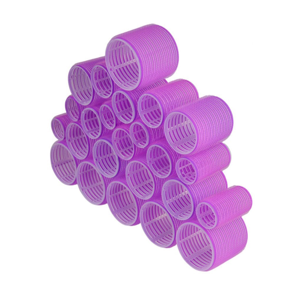 

Бігуді-липучки для волосся Cosmo Shop фіолетові, 30, 40, 50, 60*63 мм, 24 шт (CS720V)