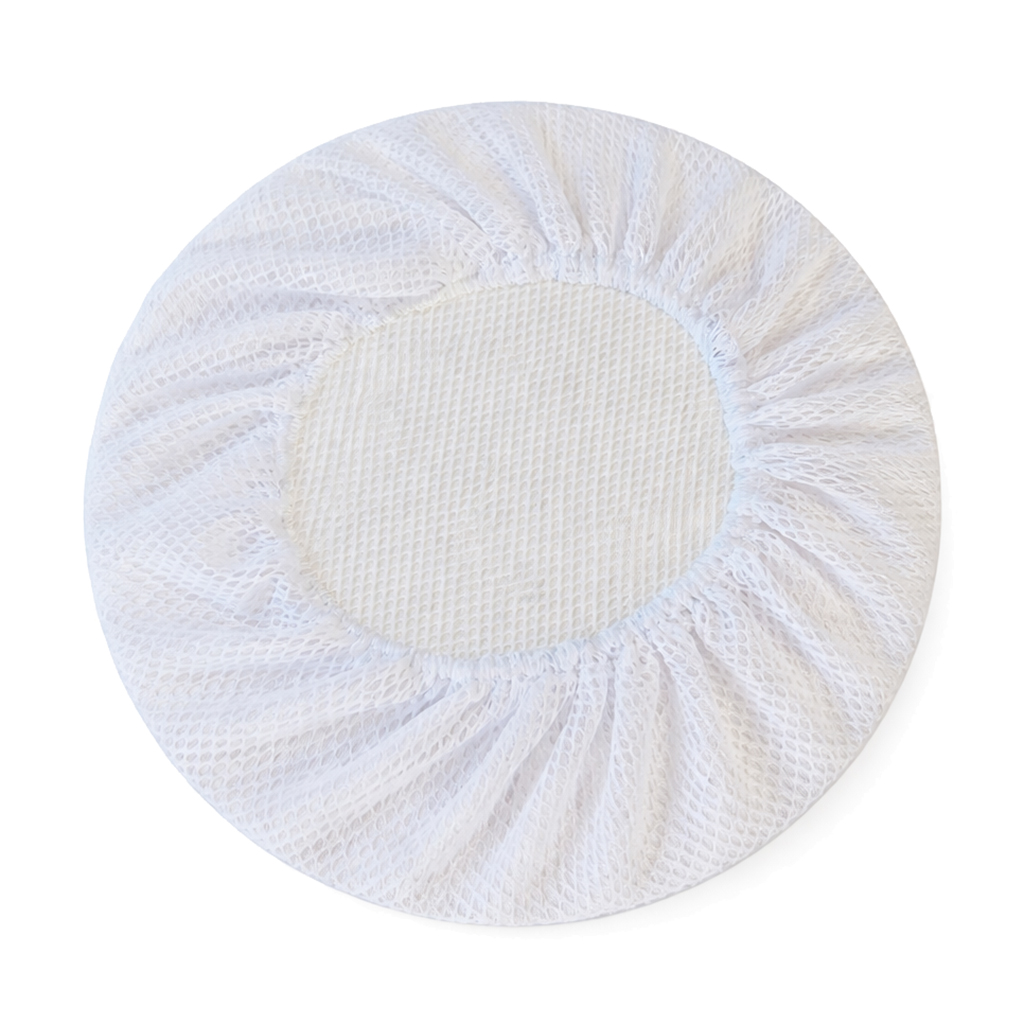 

Шапочка-сіточка для волосся Cosmo Shop з рюшем, діаметр 10 см, біла, 20 шт (CS51820W)