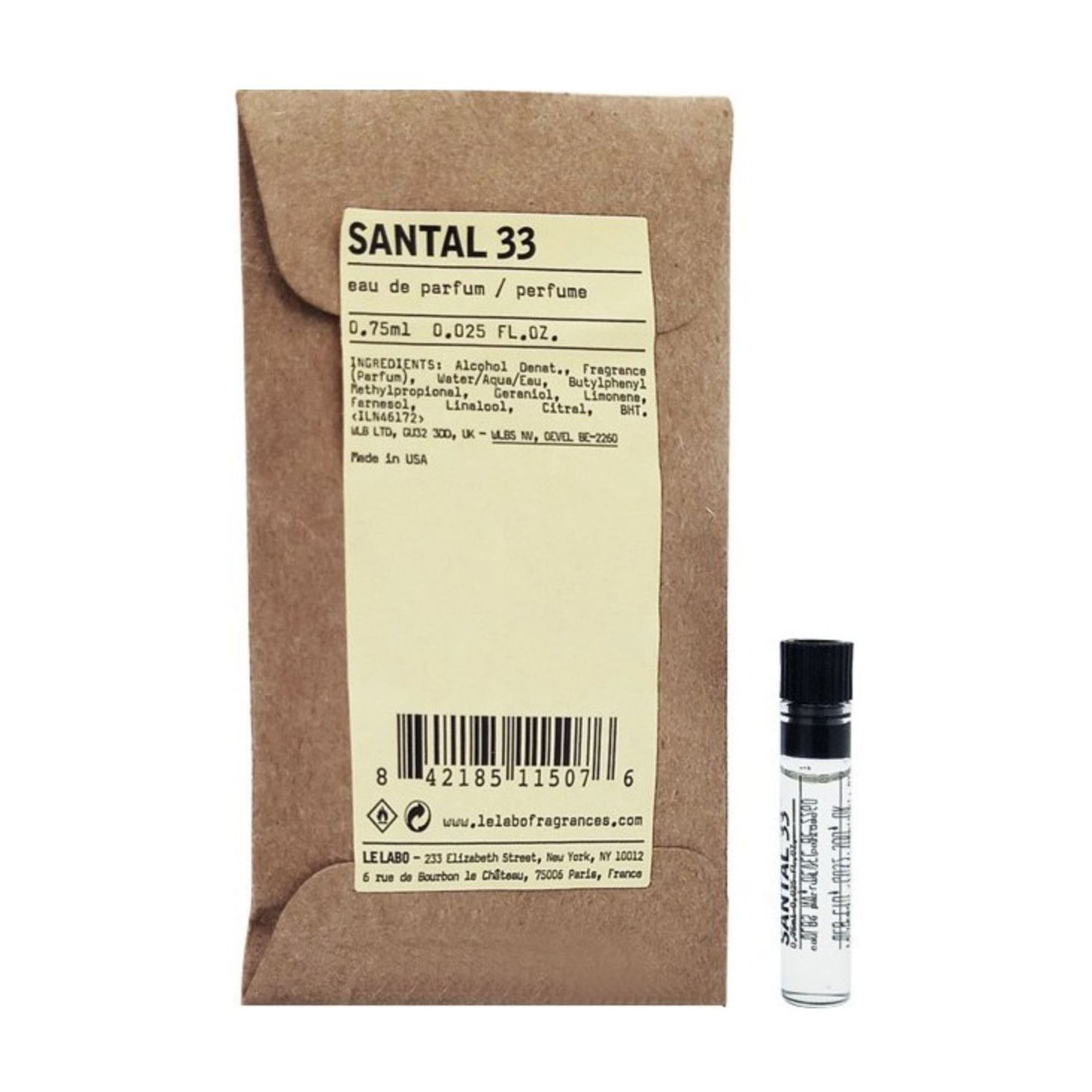 

Le Labo Santal 33 Парфумована вода унісекс, 0.75 мл (пробник)