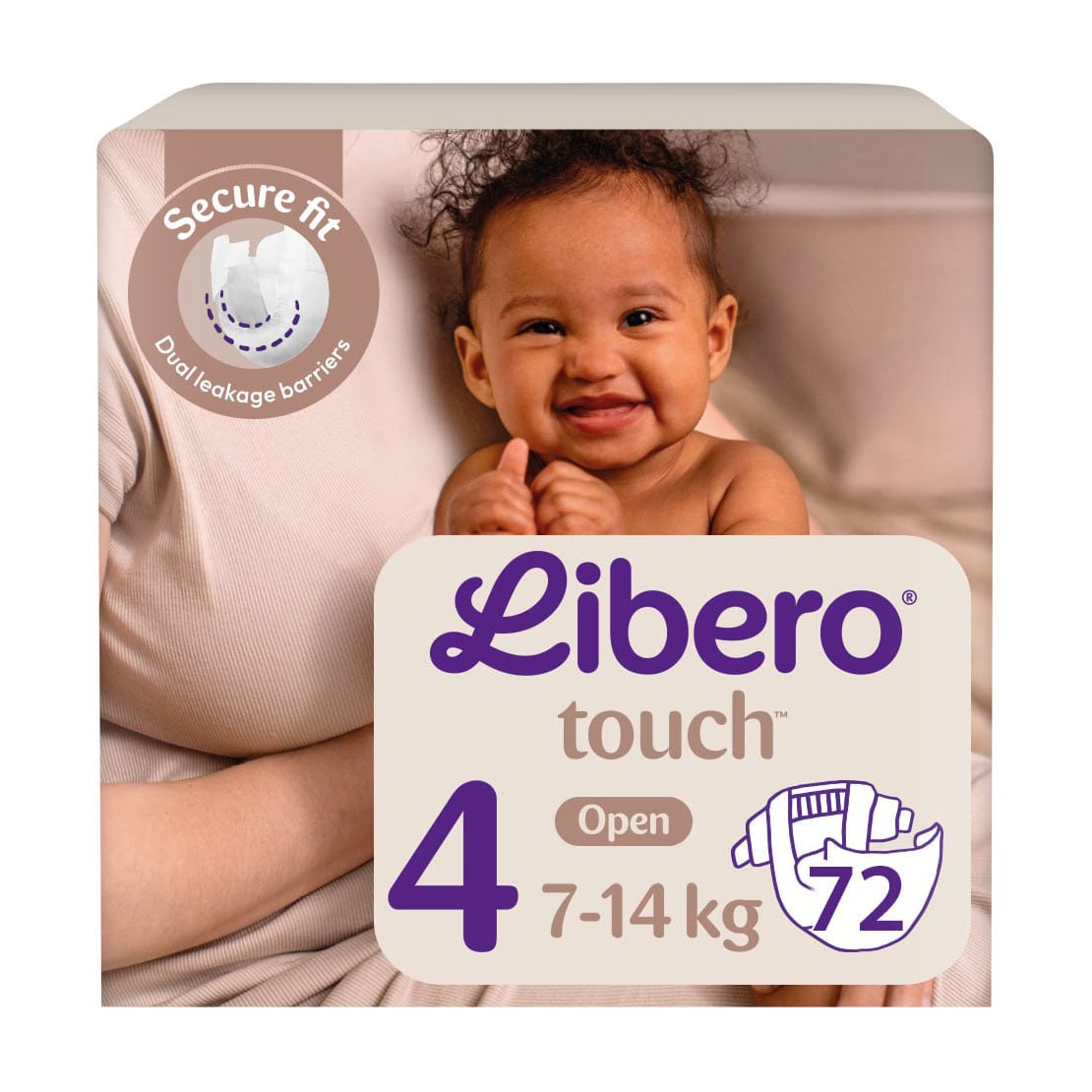 

Набір підгузків Libero Touch розмір 4 (7-14 кг), 2*36 шт