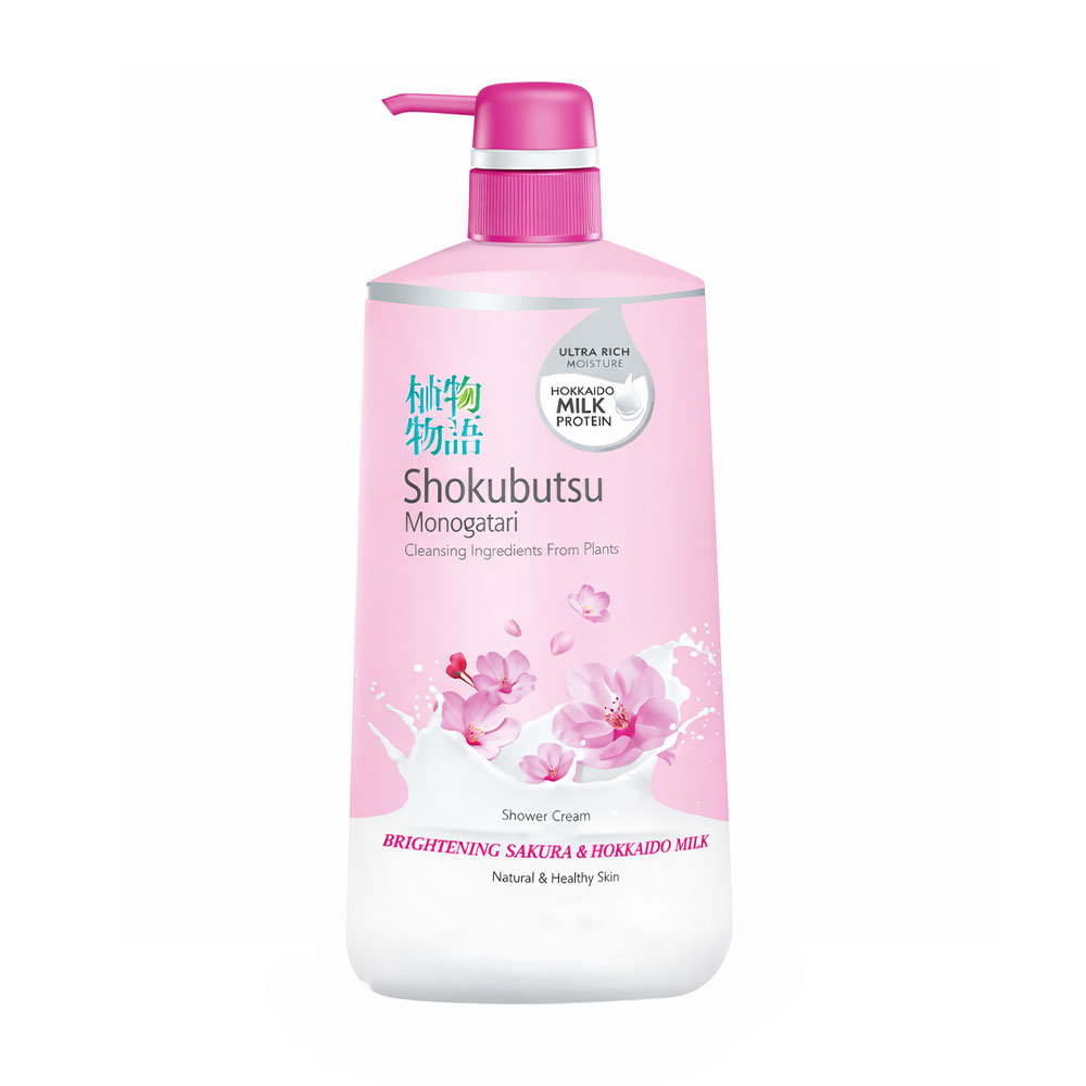 

Крем-гель для душу Shokubutsu Monogatari Brightening Sakura & Hokkaido Milk Shower Cream, 500 мл