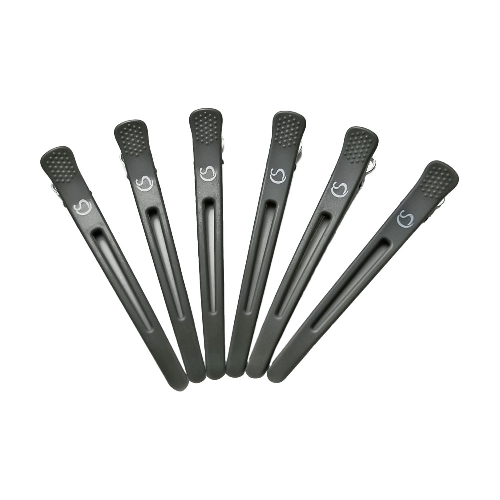 

Пробірні затискачі для волосся Cosmo Shop пластикові, сірі, довжина 115 мм, 6 шт (CS77S)