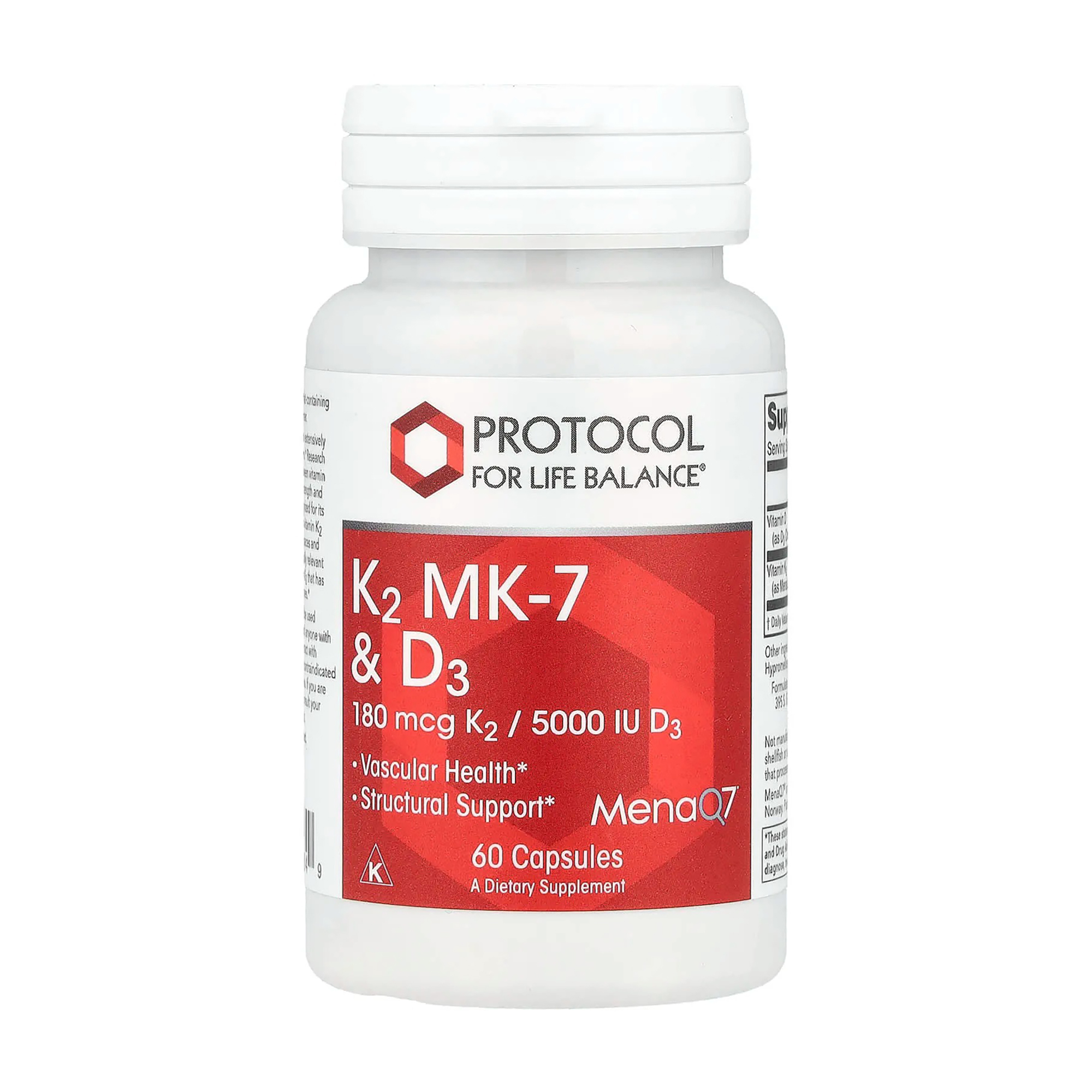 

Вітаміни K2 (MK-7) та D3 Protocol For Life Balance K2 MK-7 & D3, 60 капсул