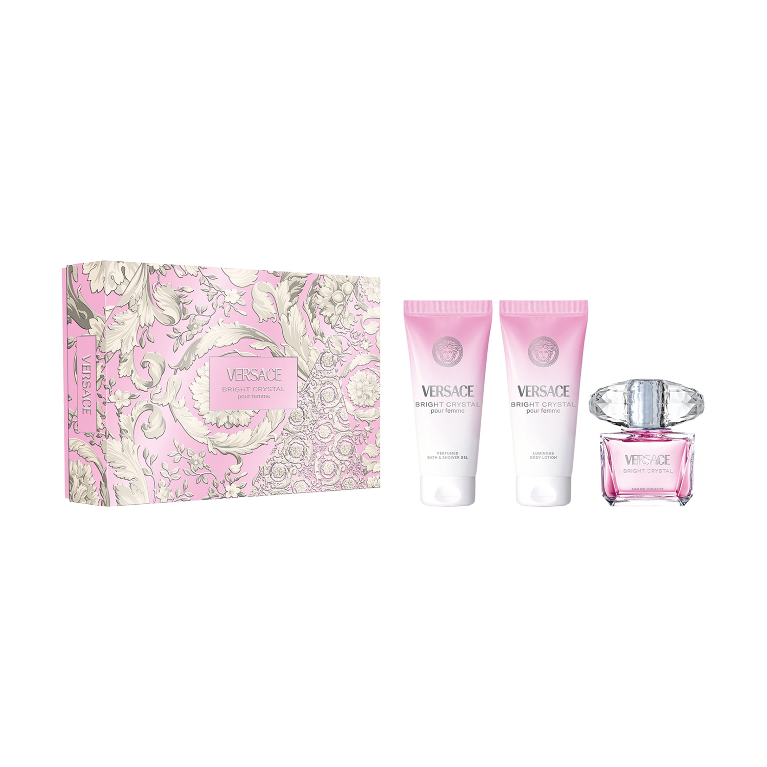 

Парфумований набір жіночий Versace Bright Crystal Set (туалетна вода, 50 мл + лосьйон для тіла, 50 мл + гель для душу, 50 мл)