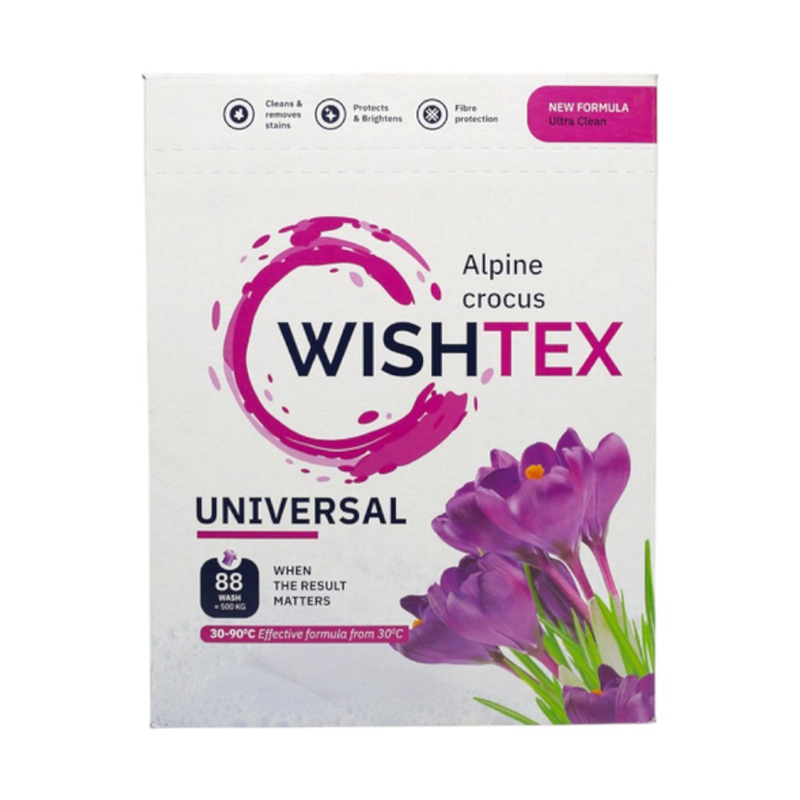 

Універсальний порошок для прання WishTex Universal Alpine Crocus, 88 циклів прання, 5.4 кг