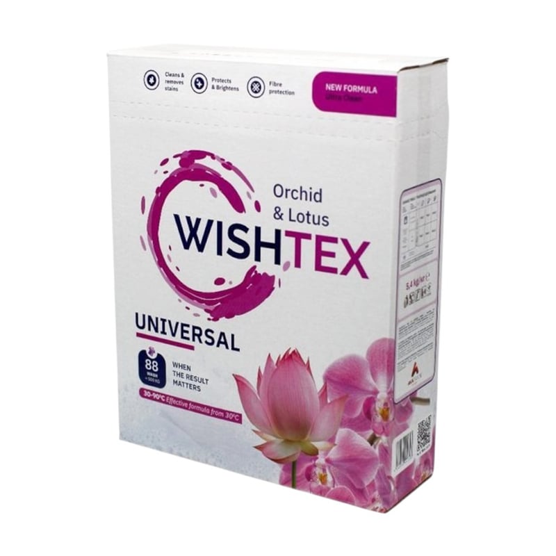 

Універсальний порошок для прання WishTex Universal Orchid & Lotus, 88 циклів прання, 5.4 кг