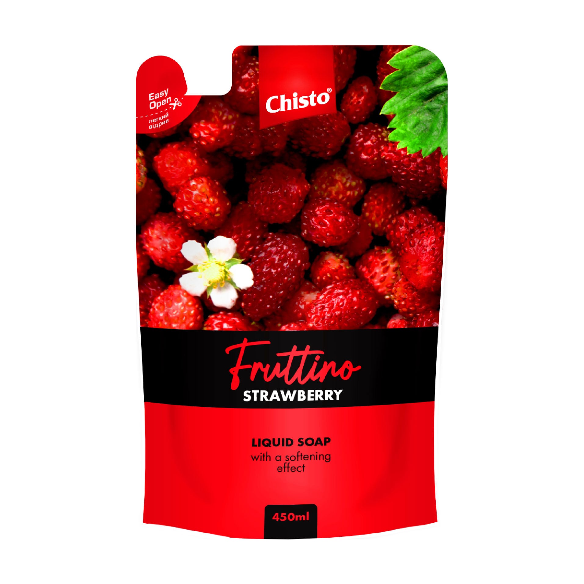 

Рідке мило для рук Chisto Fruttino Strawberry, 450 мл (дойпак)