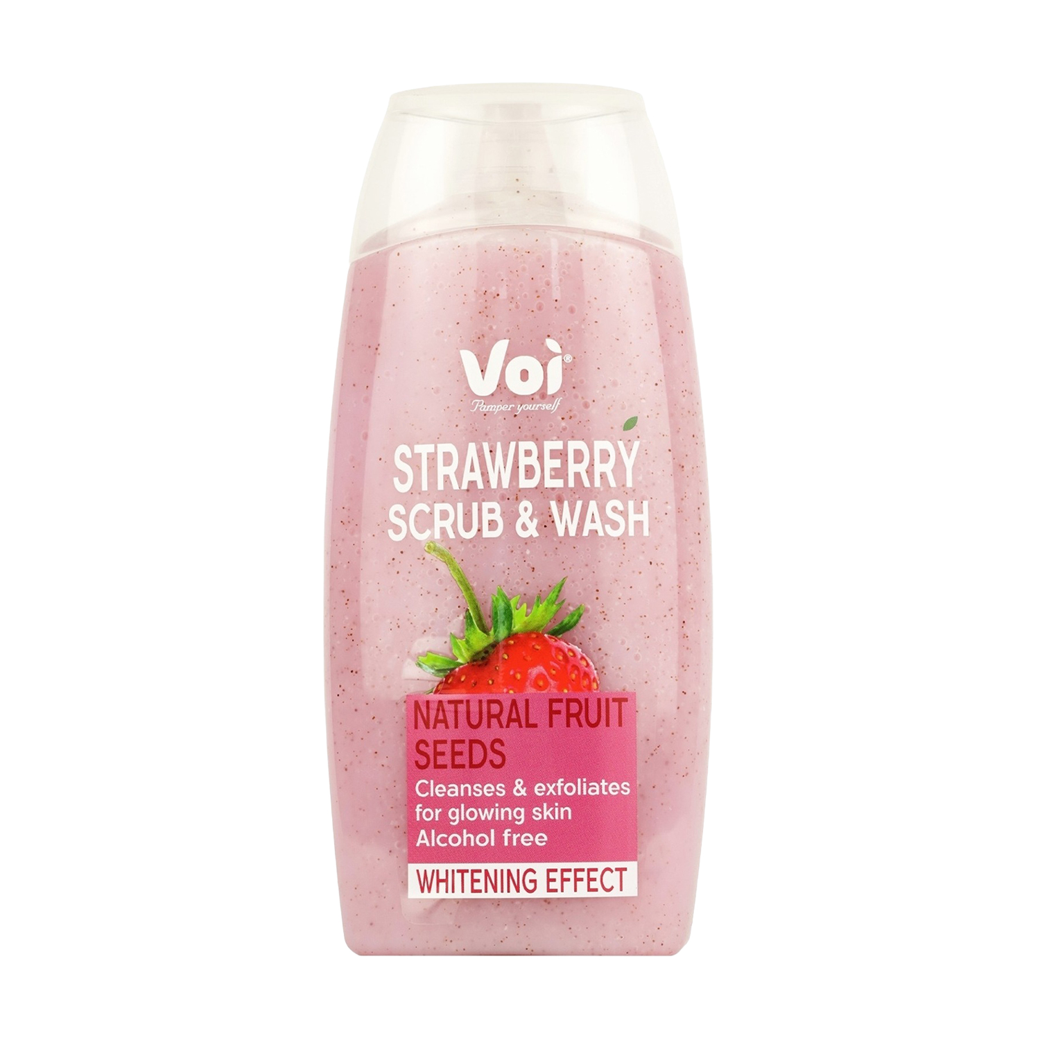 

Скраб-гель для душу Voi Strawberry Scrub & Wash Natural Fruit Seeds Whitening Effect, 400 мл
