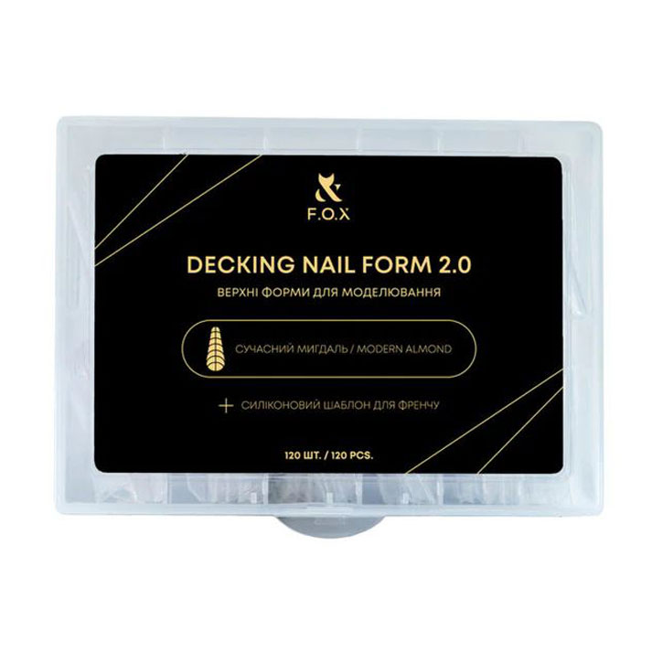 

Верхні форми для моделювання нігтів F.O.X Decking Nail Form 2.0 Сучасний мигдаль, 120 шт (DNF-MAl)