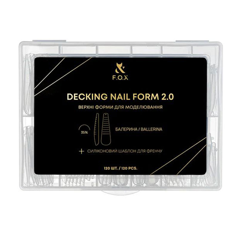 

Верхні форми для моделювання нігтів F.O.X Decking Nail Form 2.0 Балерина, 120 шт (DNF-B)