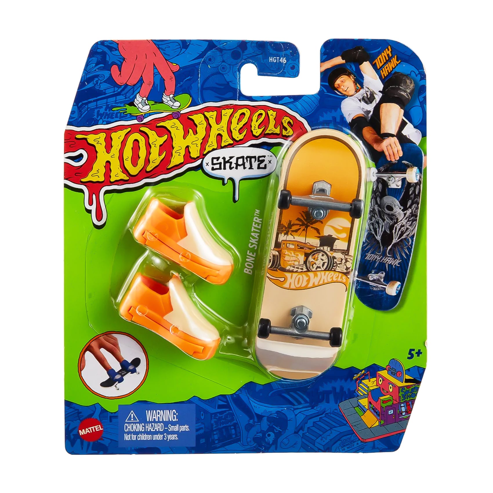 

Ігровий набір Hot Wheels Скейт та взуття для пальчиків, Bone Skater, помаранчевий, від 5 років (HGT46)