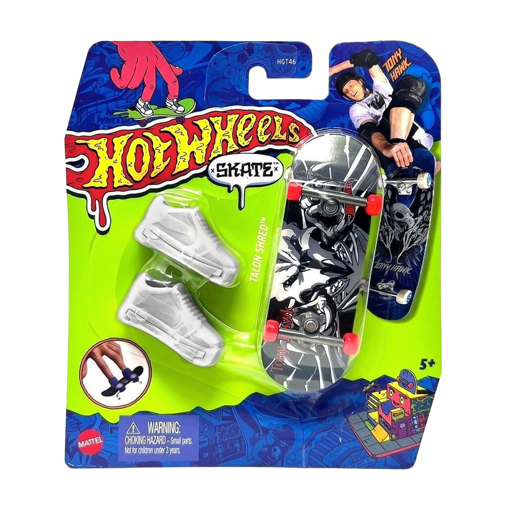

Ігровий набір Hot Wheels Скейт та взуття для пальчиків, Talon Shred, сірий, від 5 років (HGT46)