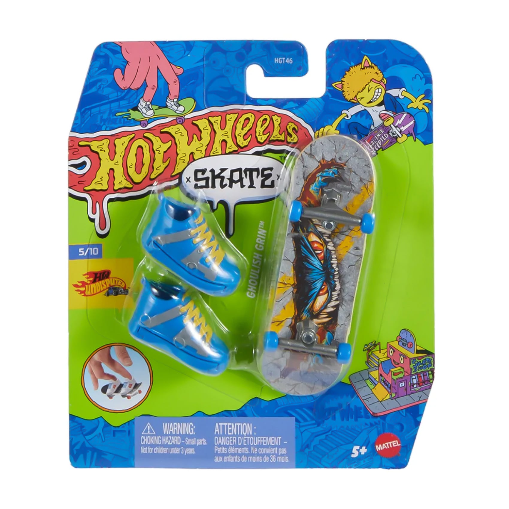 

Ігровий набір Hot Wheels Скейт та взуття для пальчиків, Ghoulish Grin, синій, від 5 років (HGT46)