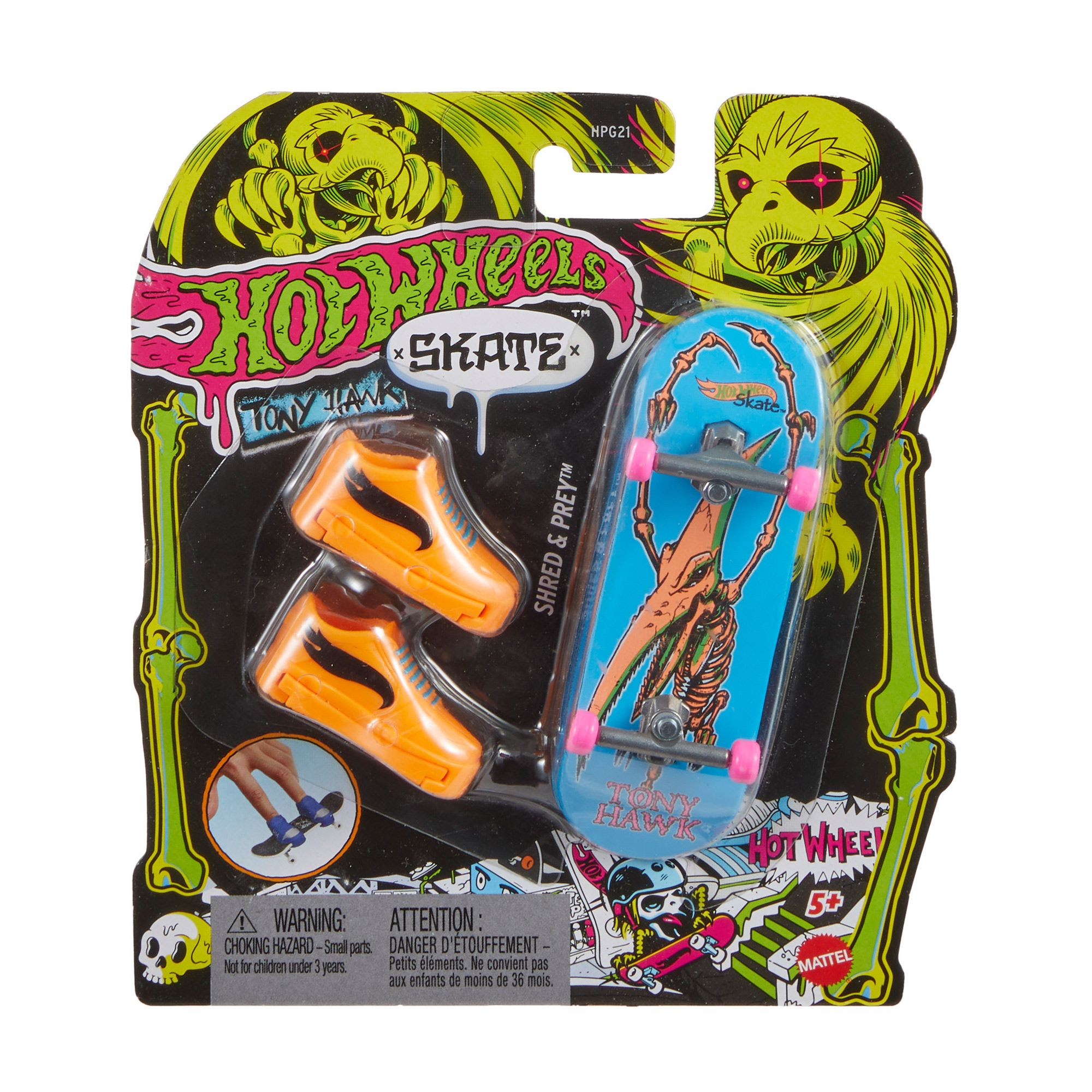 

Ігровий набір Hot Wheels Скейт та взуття для пальчиків, Shred&Prey, помаранчевий, від 5 років (HGT46)