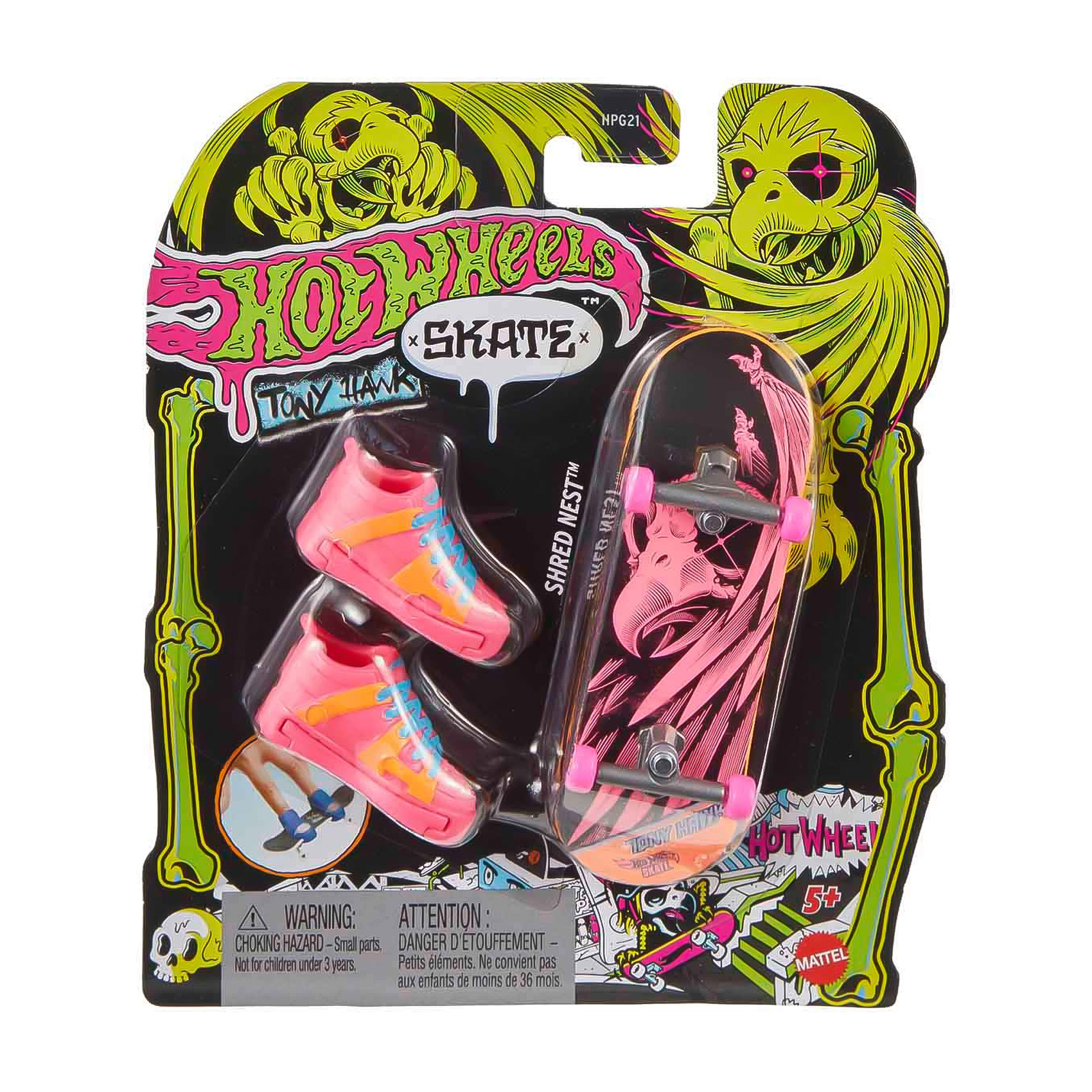 

Ігровий набір Hot Wheels Скейт та взуття для пальчиків, Shred Nest, рожевий, від 5 років (HGT46)