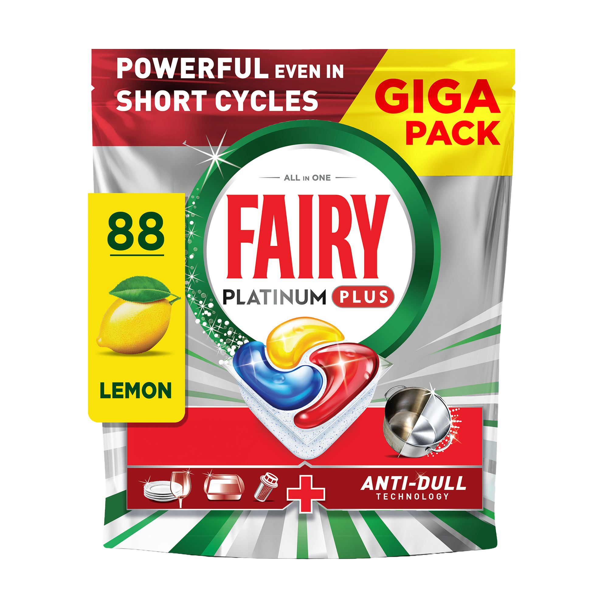 

Капсули для посудомийних машин Fairy Platinum Plus Все-в-1, 88 шт