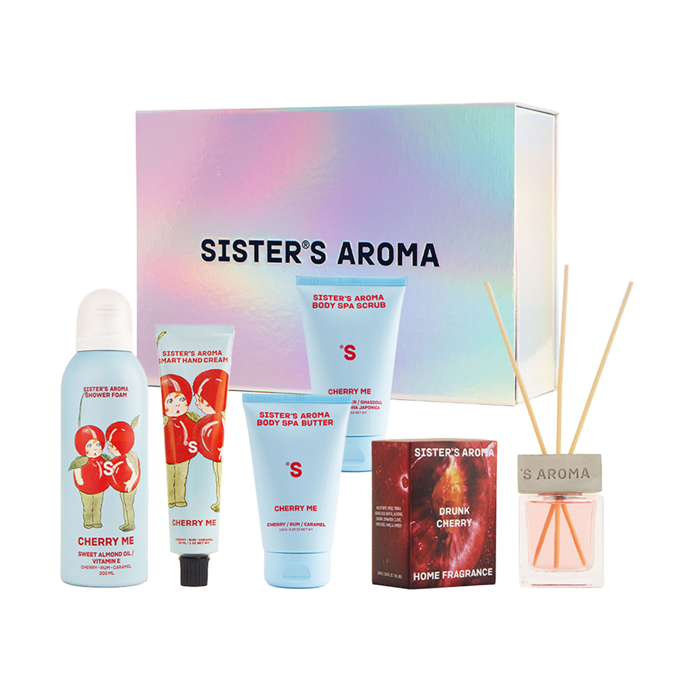 

Подарунковий набір Sister's Aroma Cherry Me (пінка для душу, 200 мл + батер для тіла, 150 г + скраб для тіла, 150 г + крем для рук, 30 мл + аромадифузор, 150 мл)