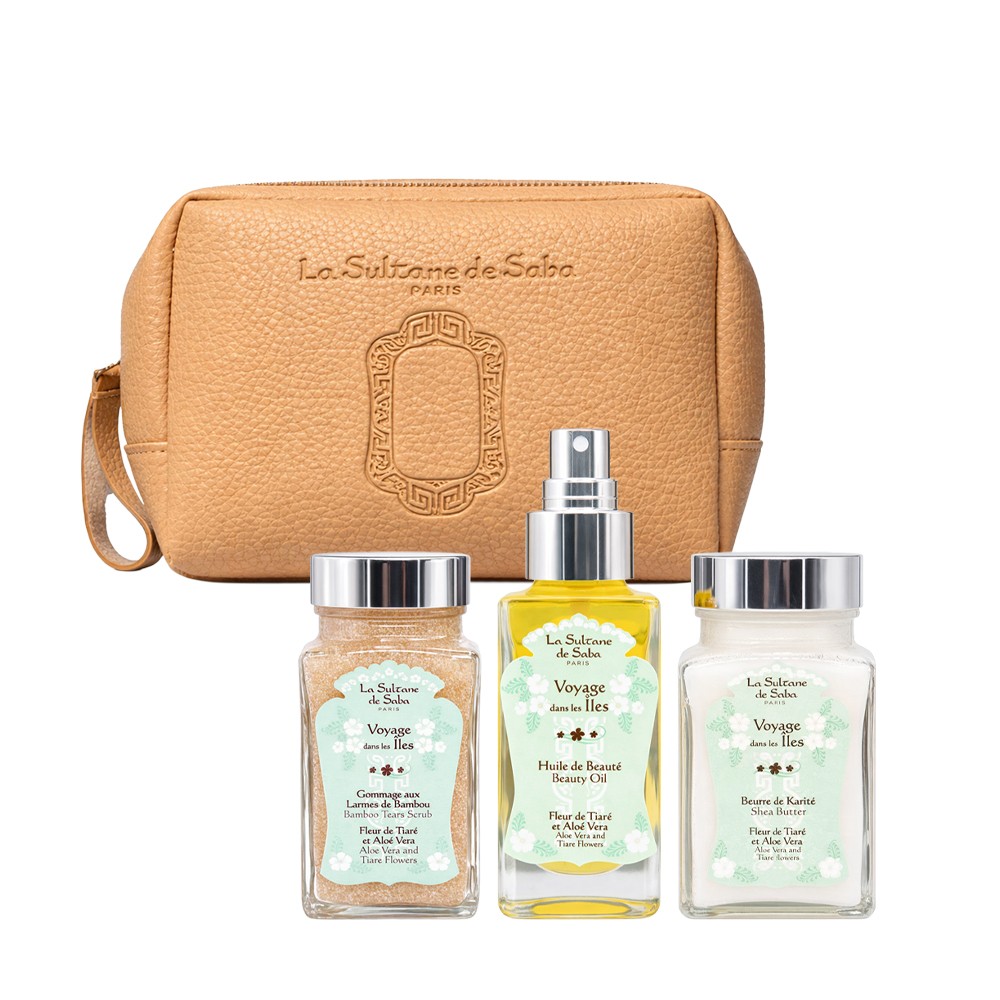 

Набір для тіла La Sultane de Saba Aloe Vera And Tiare Flowers (скраб, 100 г + олія-спрей, 50 мл + батер, 100 мл + косметичка, 1 шт)
