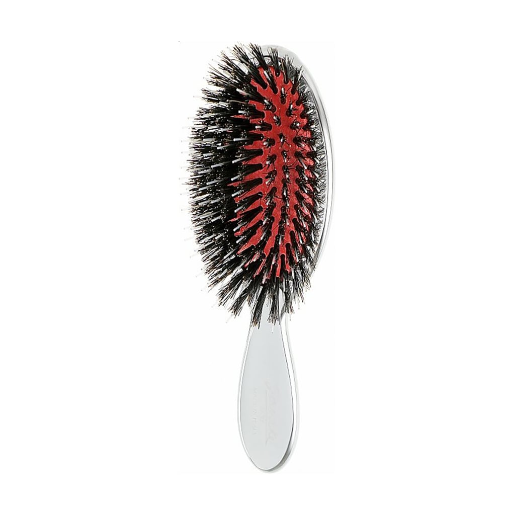 

Щітка для волосся Janeke Mini Hair Brush Срібло, з хромованим покриттям та щетиною кабана, розмір міні XS