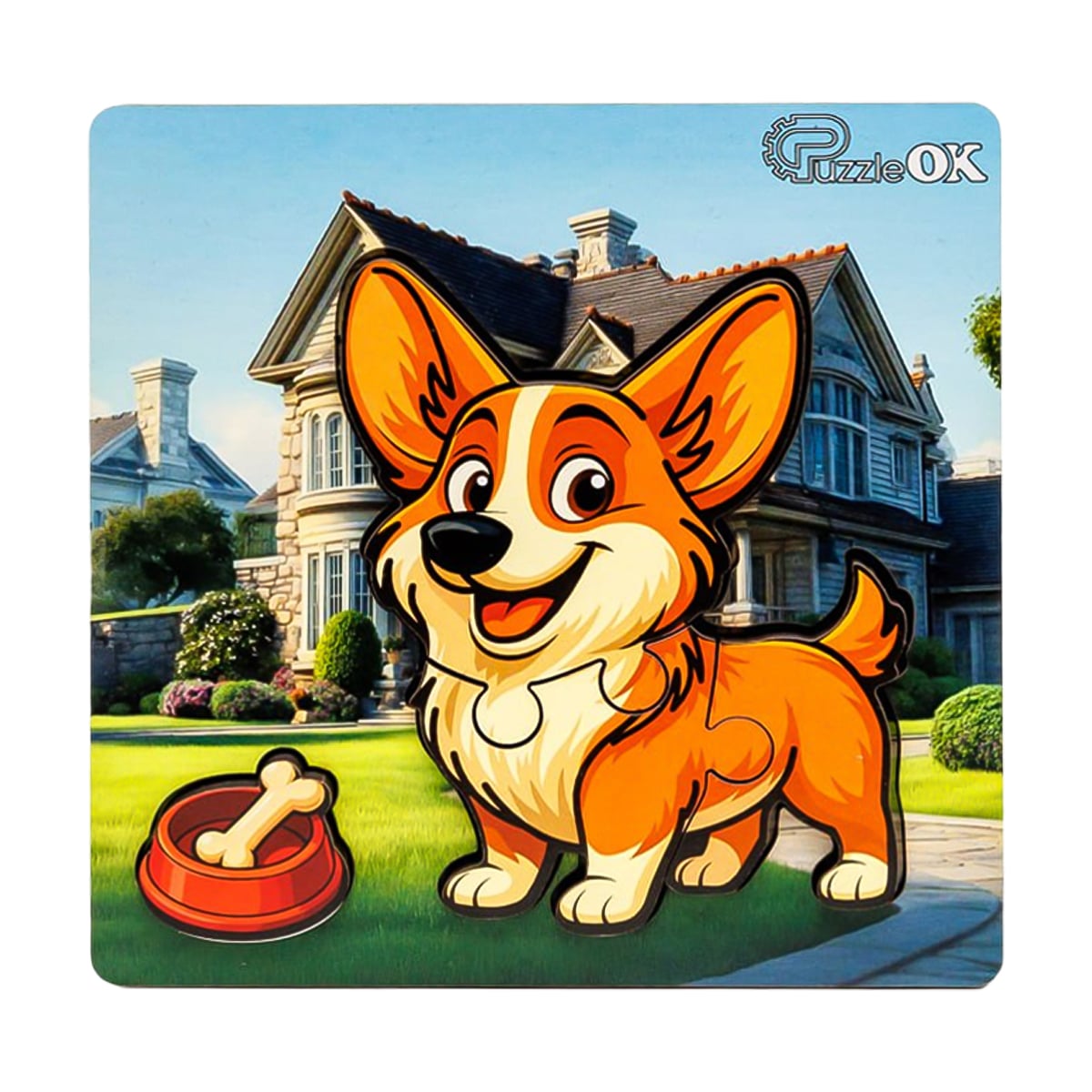 

Дерев'яний сортер PuzzleOk Веселий песик, 4 деталі, від 1.5 року, 14*14 см (Puz-88753)