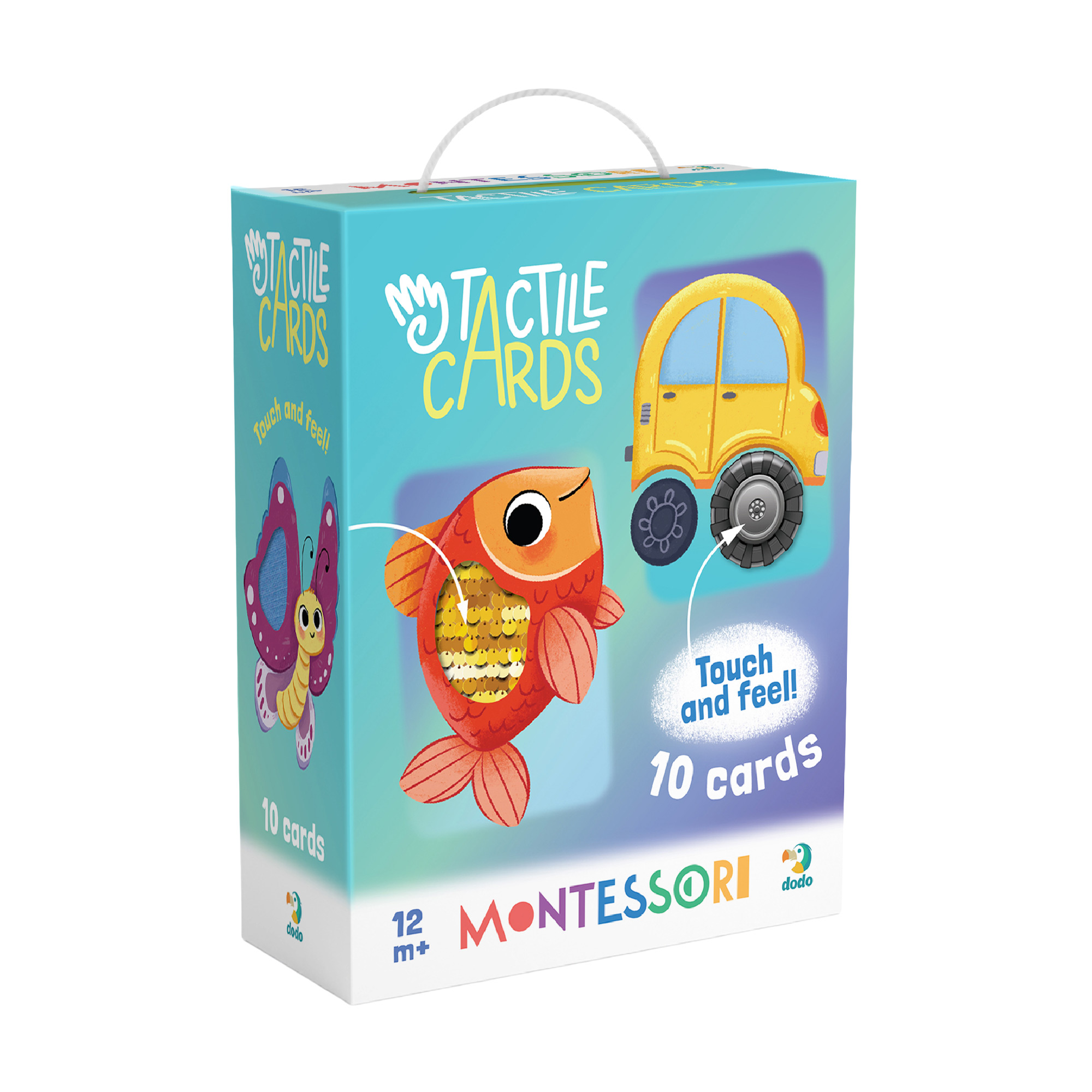 

Набір карток з тактильними елементами DoDo Монтесорі. На прогулянці, від 1 року, 10 карток (301231)