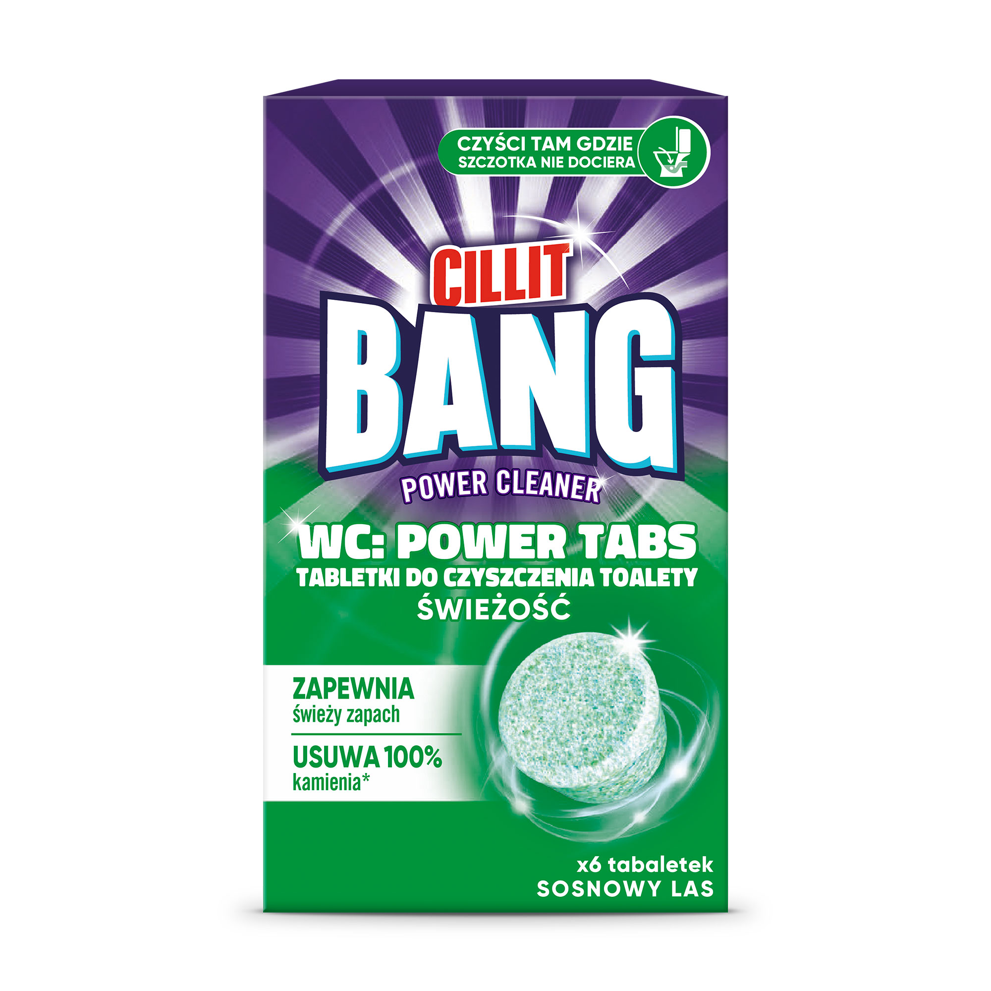 

Таблетки для чищення унітаза Cillit Bang Свіжість соснового лісу, 6 шт