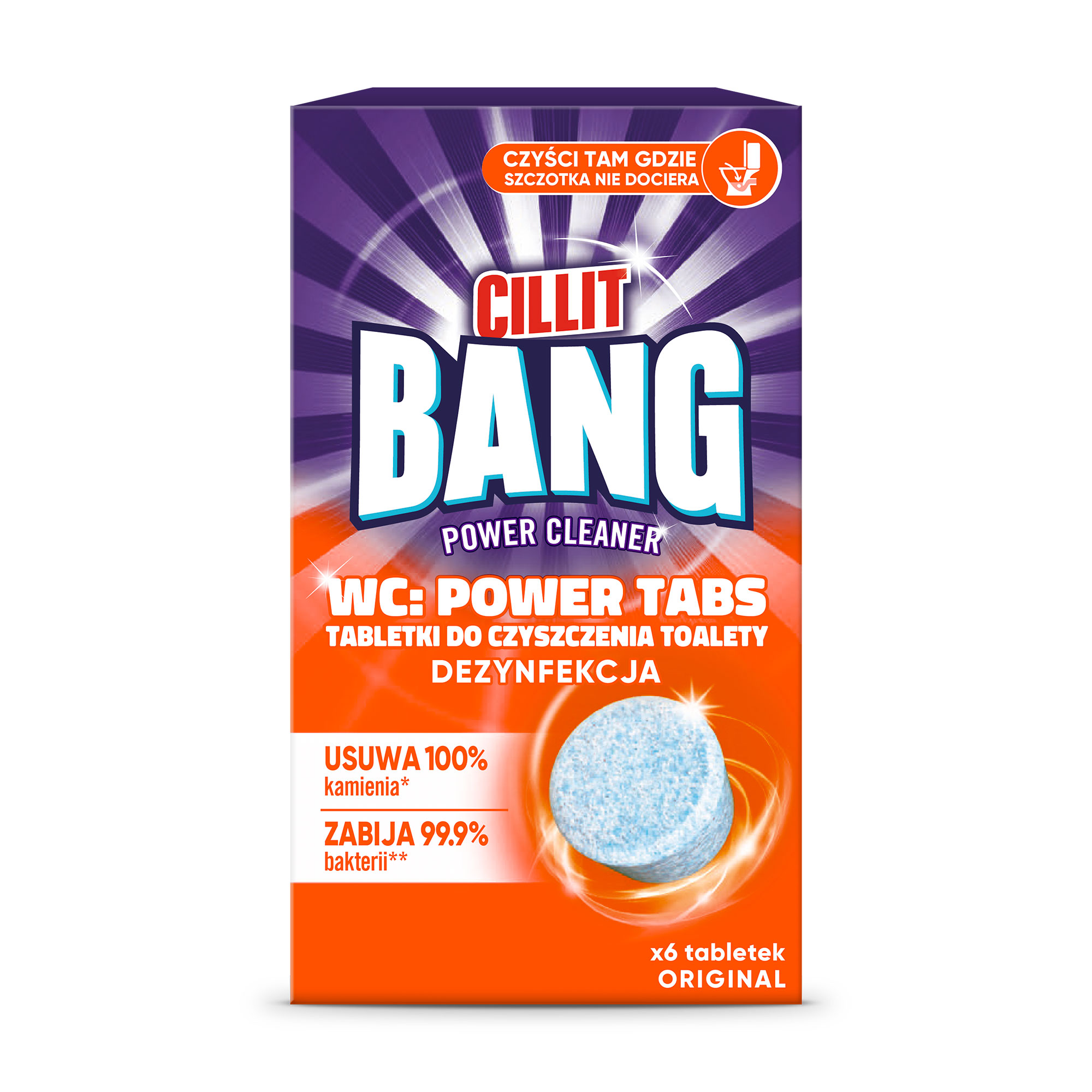 

Таблетки для чищення унітаза Cillit Bang Оригінальні, 6 шт