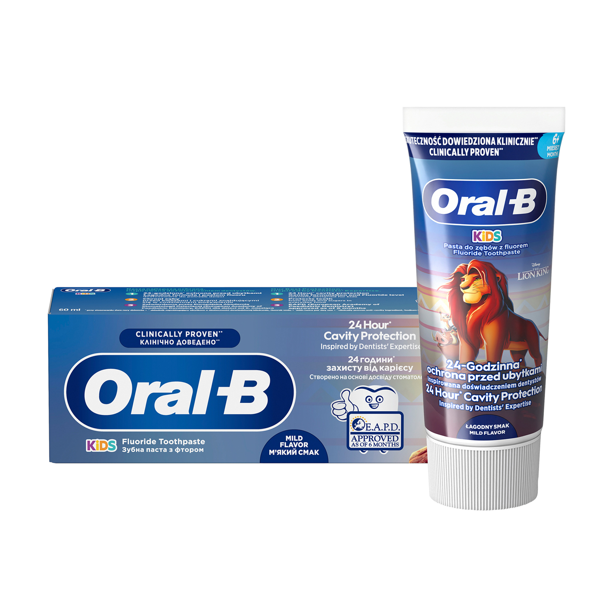 

Дитяча зубна паста Oral-B Kids Король Лев, з 6 місяців, 60 мл